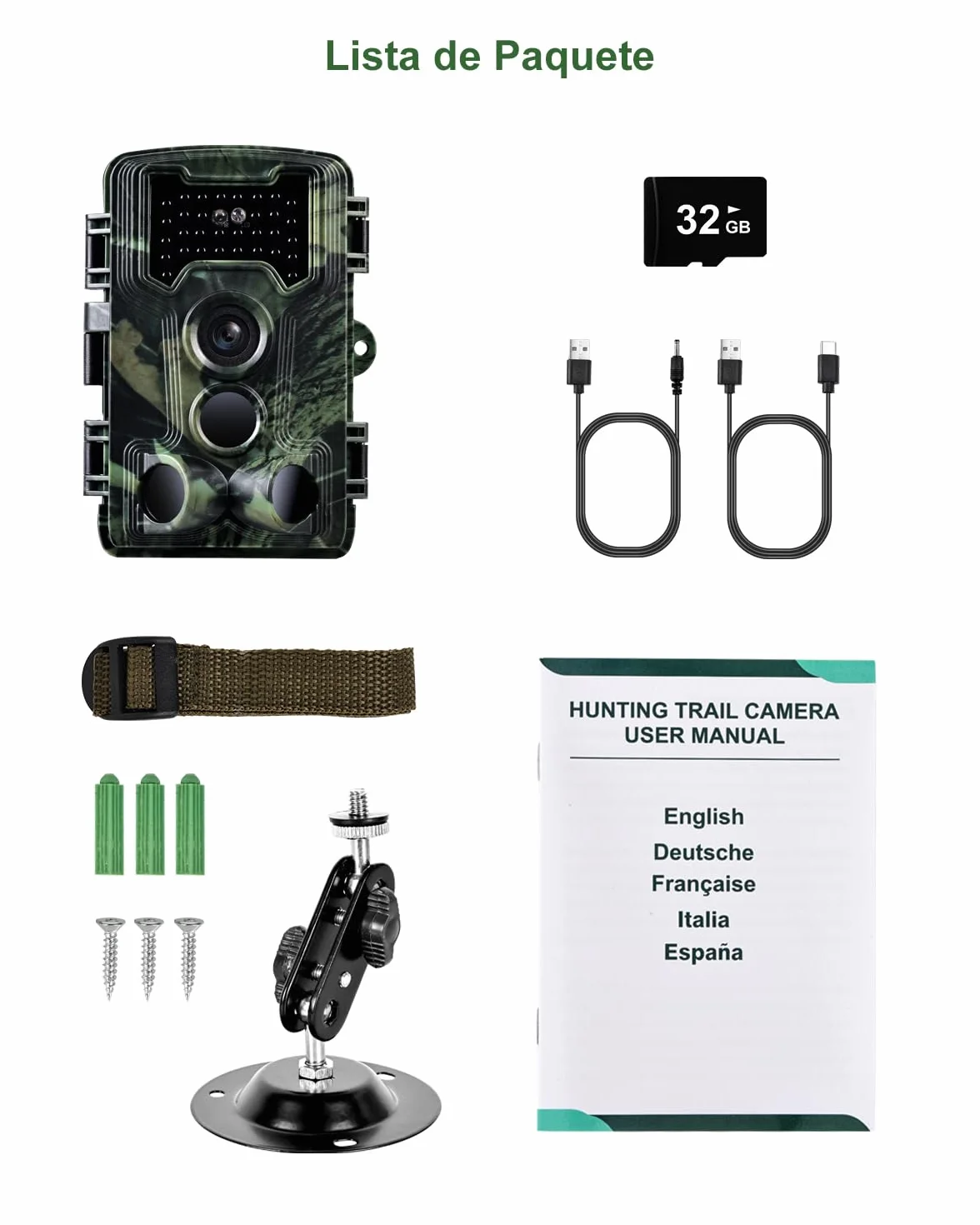 Cámara de Caza 2,7K 58MP, Camara Fototrampeo con Tarjeta 32G, 120° Cámaras de Caza Vision Nocturna Sin Brillo Invisible 0,1s Trampa Fotográfica Impermeable IP66 para Observación de Vida Silvestre