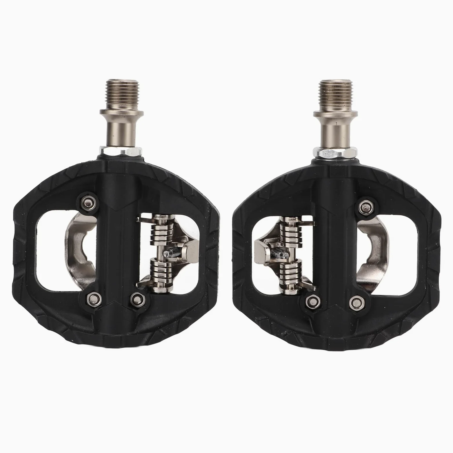 KIMISS Pedal Multiusos de Plataforma de Doble Cara para Bicicleta de Montaña - Pedales Sellados sin Clip con Tacos para Bicicleta de Carretera, Fácil Conversión de Modo sin Clip a Plano