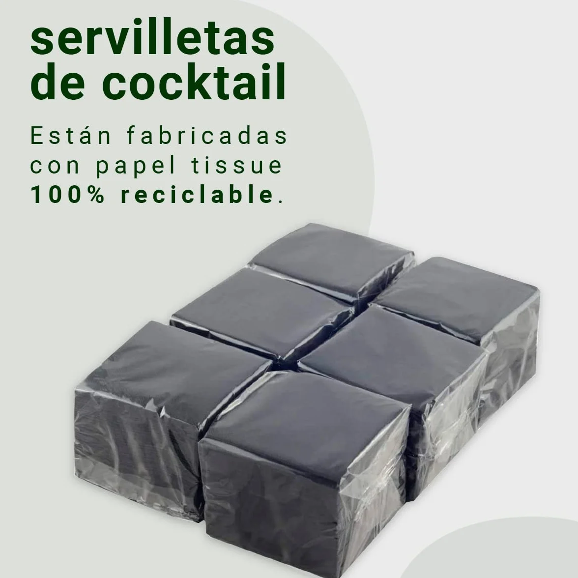 Pack 600 Servilletas de Papel Desechables Negras 10x10 cm - Hostelnovo