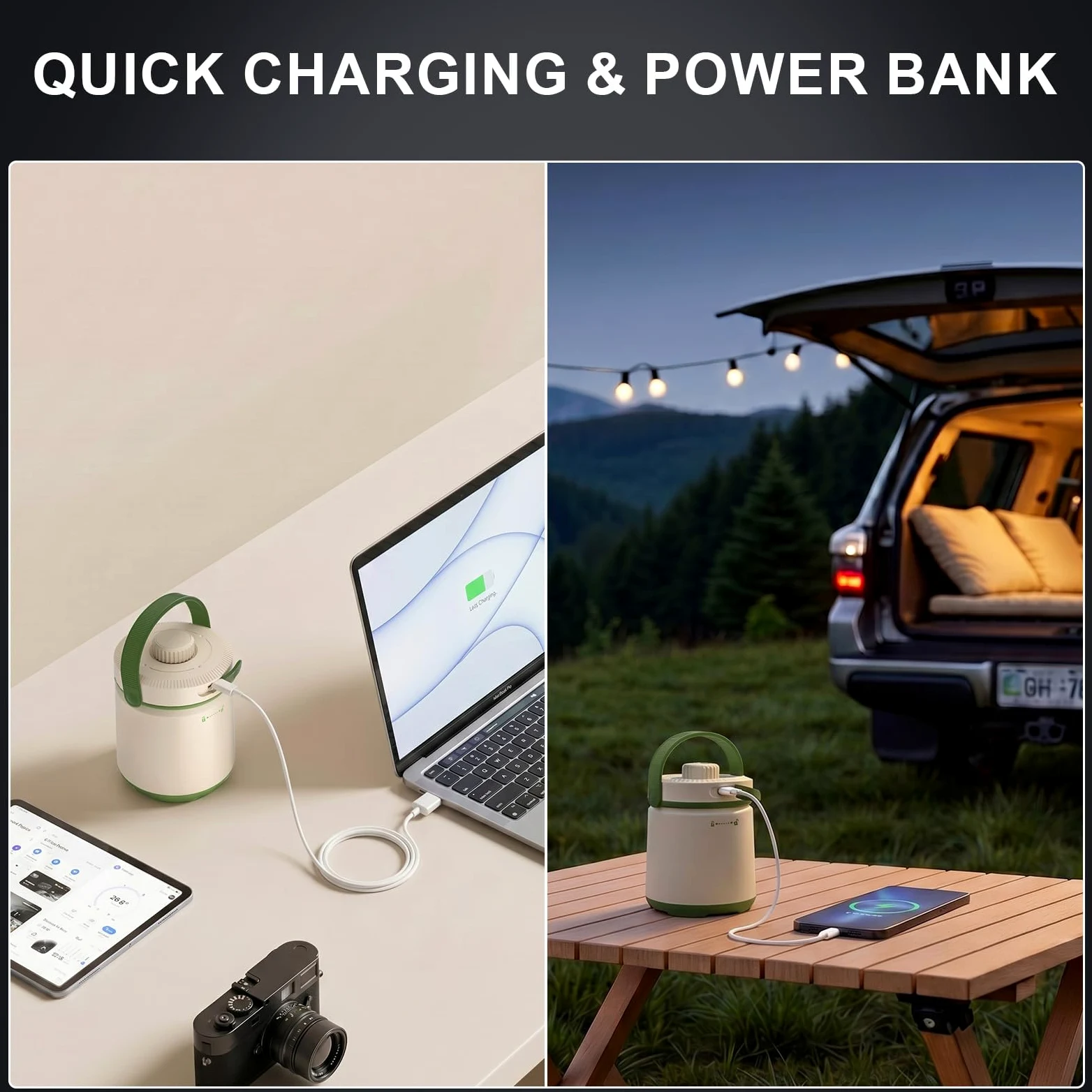 Dawnrise 2 faroles LED recargables para camping, luz 5 en 1 con 750 lúmenes, linterna portátil con luz roja, luz de emergencia IPX4 para huracán, cortes de energía, hogar, senderismo