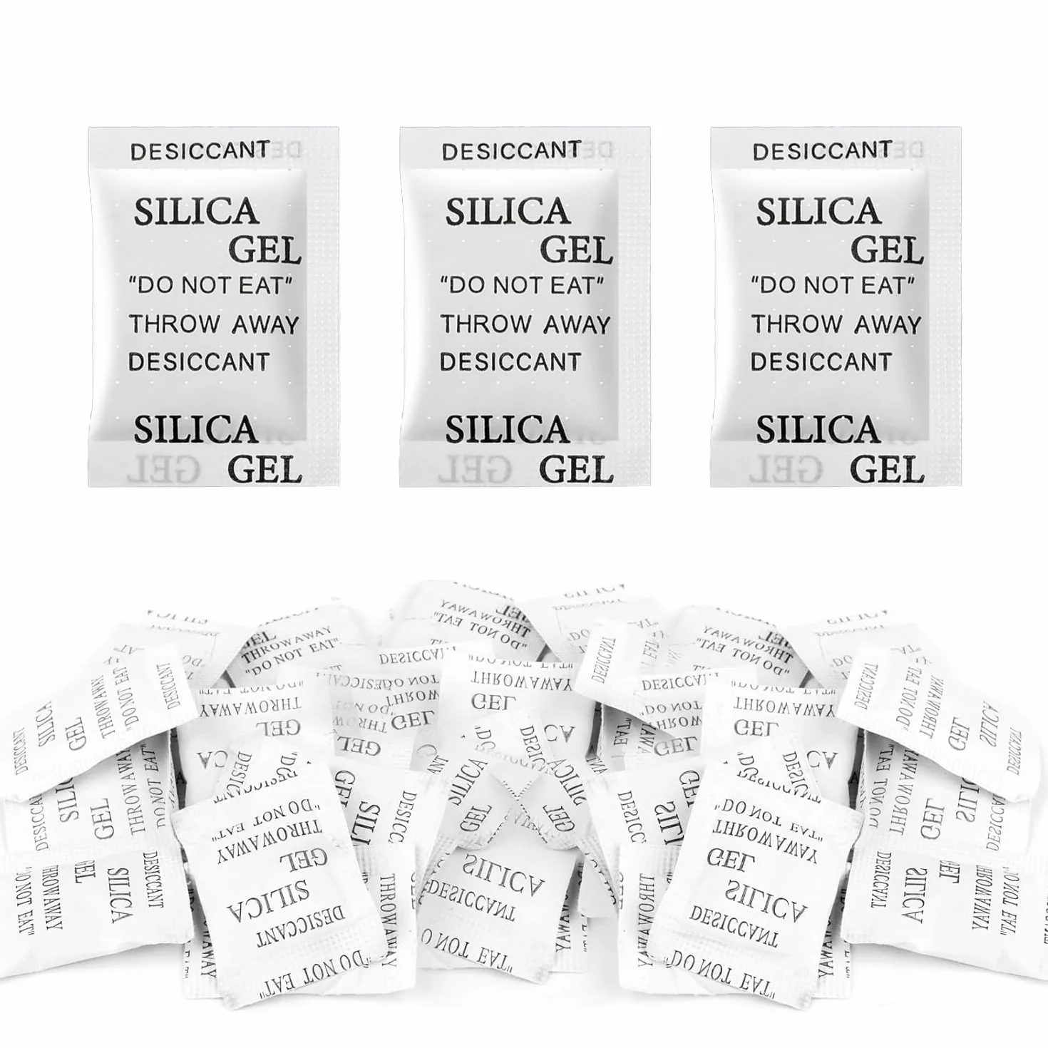 Silica Gel Bolsitas Desecante Antihumedad 100 Paquetes Absorbente de Humedad para Muebles Ropa