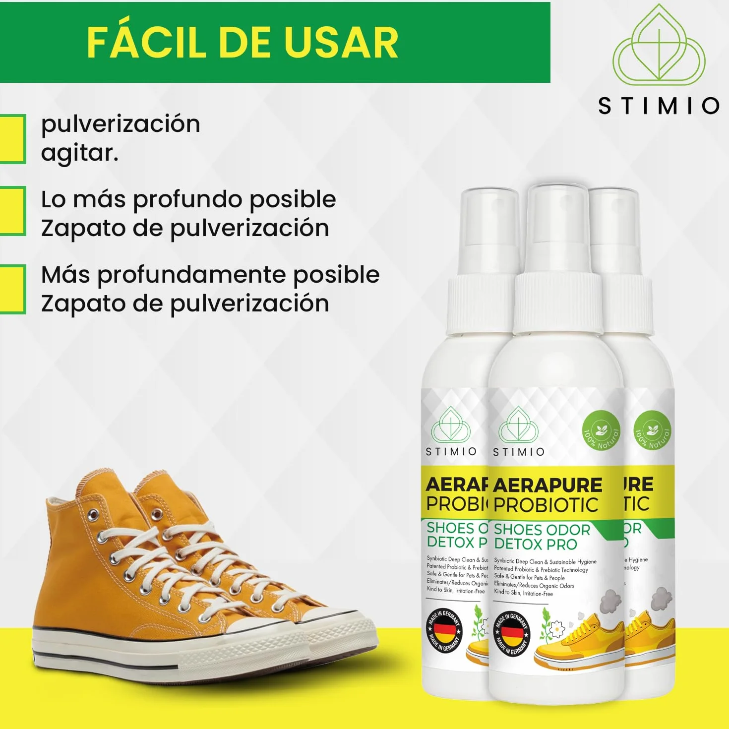 Spray desodorante probiótico y enzimático contra el sudor – Elimina olores con microorganismos activos – Natural, ecológico y sin perfumes sintéticos