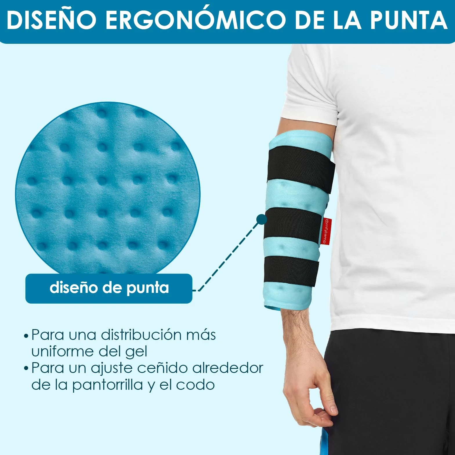Comfytemp Bolsas de Hielo para Pantorrillas Reutilizables 30x30cm Terapia Frío Caliente Dolor Tendinitis
