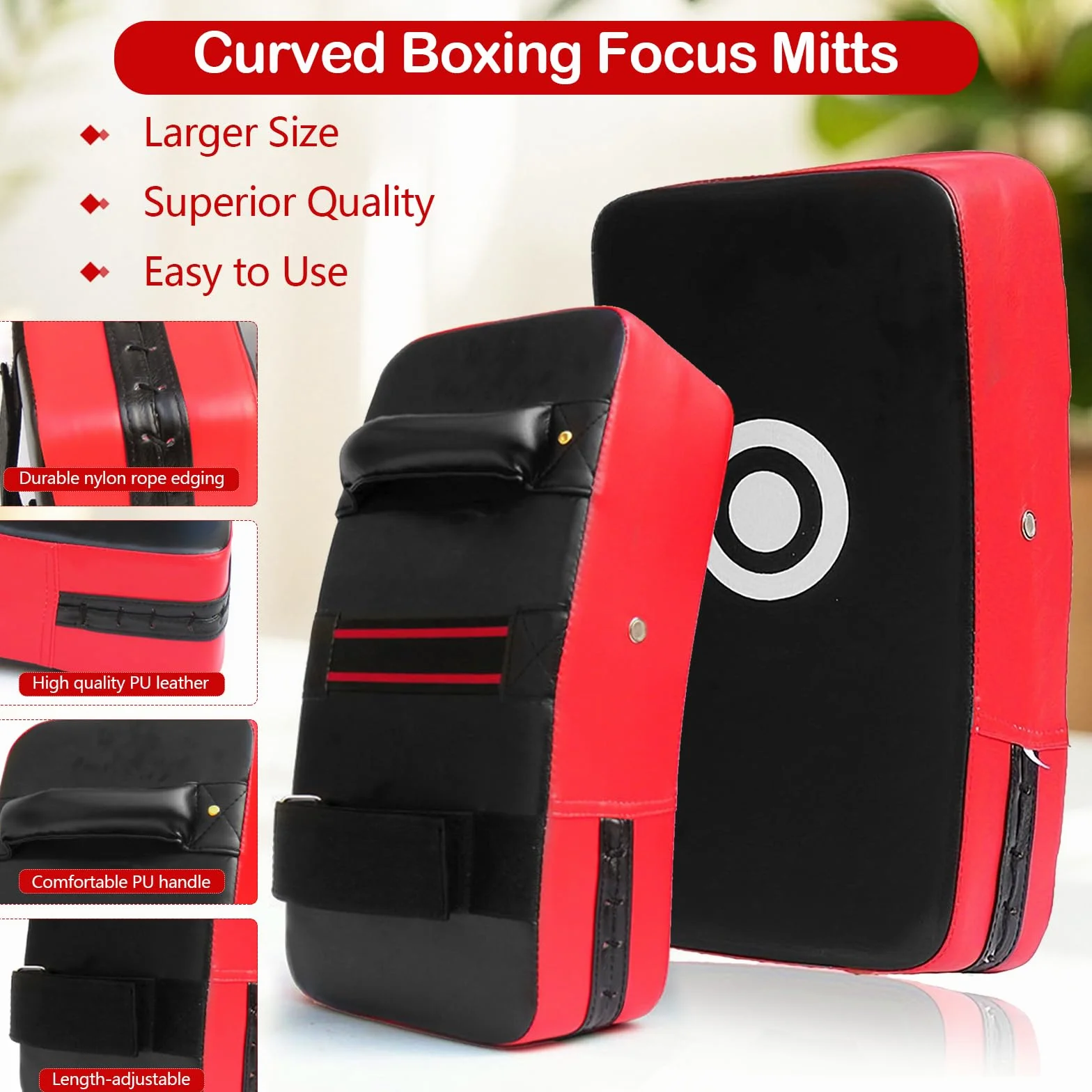 Boxeo Set Schlagpolster Paos y Manoplas de PU Cuero para Kickboxing Muay Thai MMA