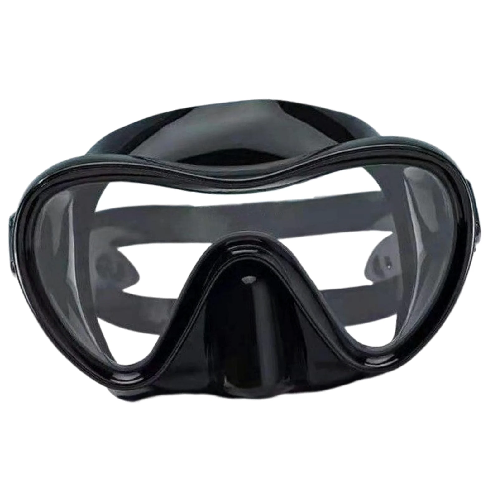 Máscara de buceo para adultos, a prueba de fugas, sin empañamiento, gafas de buceo, color negro