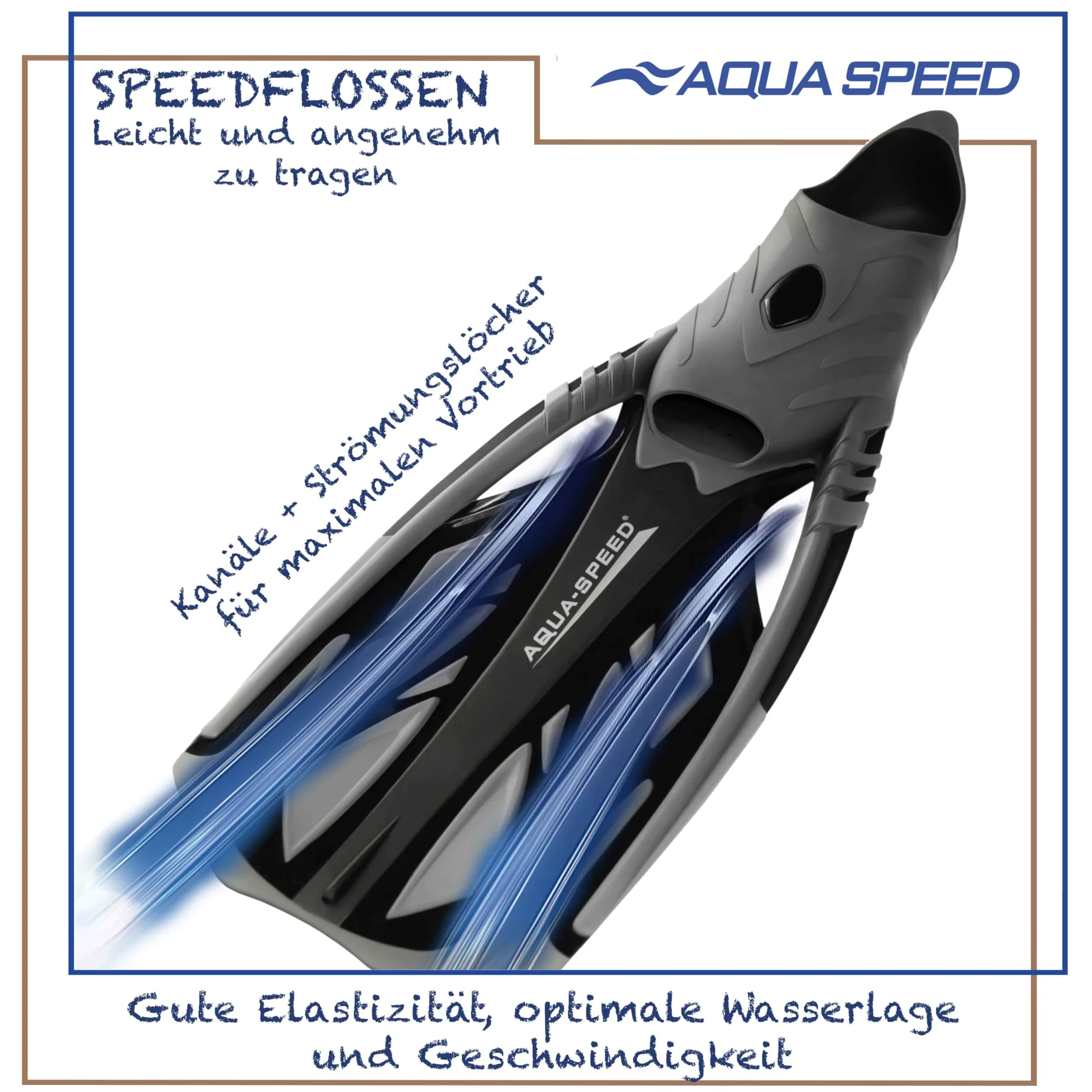 Aqua Speed INOX Aletas de Buceo | Aletas de natación | Aletas de esnórquel | Buceo de natación | cómodos