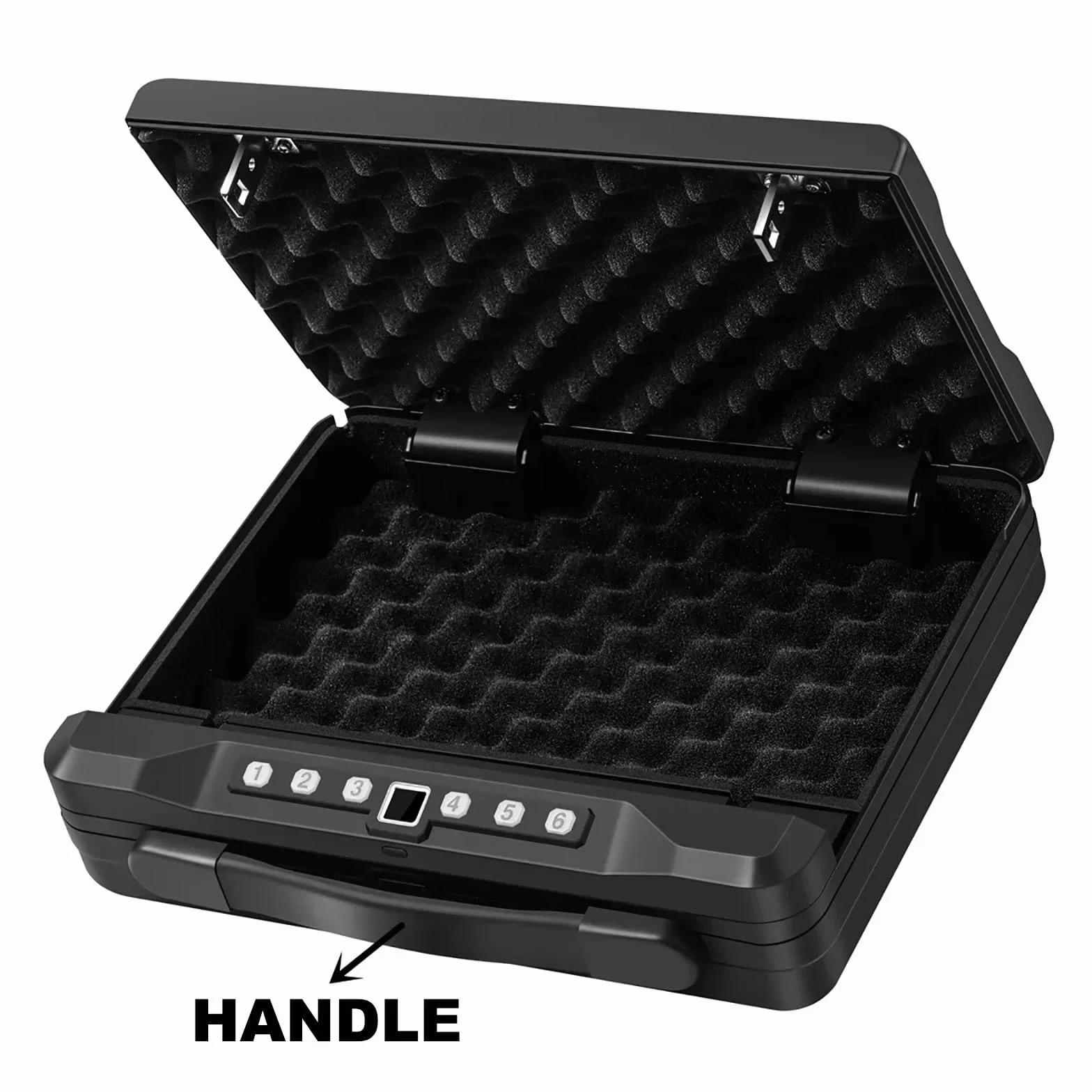 Caja Fuerte Biométrica para Armas y Dinero, Pequeña con Contraseña y Huellas Dactilares