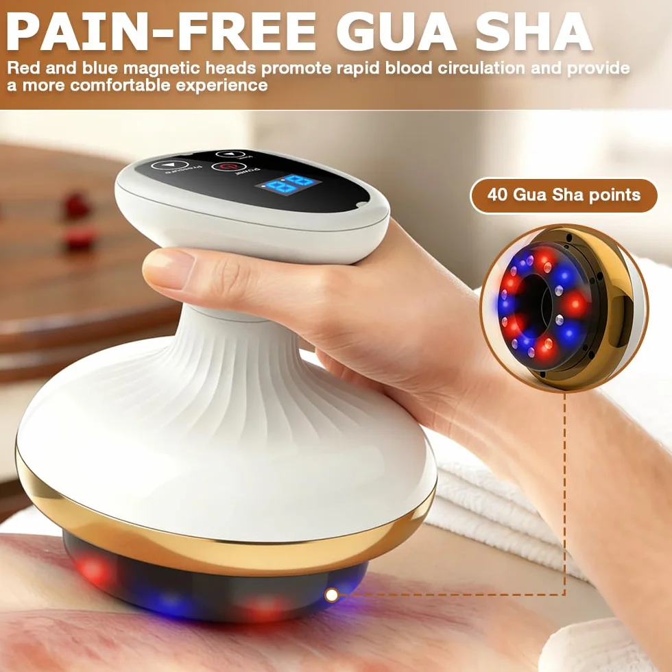 Vacuvia Masajeador Anticelulitico 4 en 1 con Calor, 9 Modos Vacum Maquina Celulitis para Abdomen, Cintura y Brazos