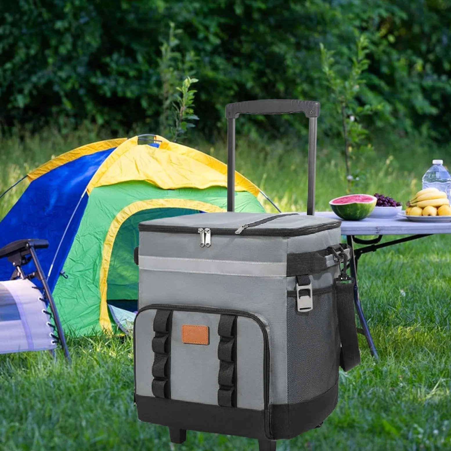 Rolling Portátil con Ruedas Giratorias Bolsa Térmica Grande Aislada Caja de Conservación de Frío Bolsa Impermeable con Cierre Seguro Fabricada