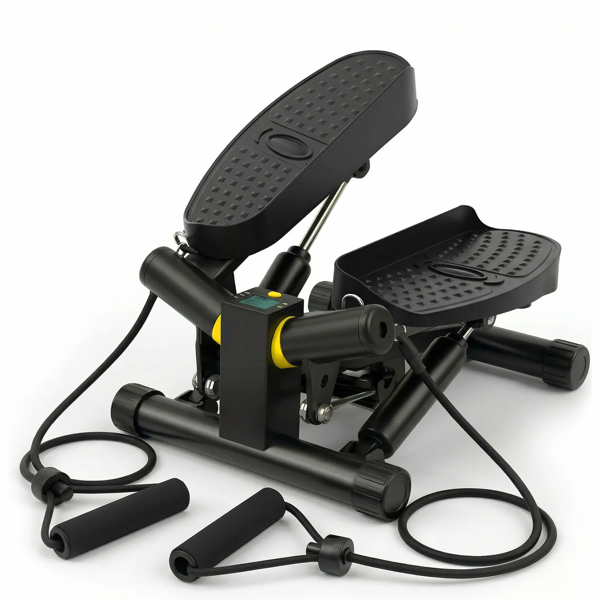Niceday Twist Stepper Fitness Casa, Swing Stepper con Cuerdas Elásticas, Mini Stepper 2 en 1 con Pantalla LCD, Entrenador de Piernas y Brazos hasta 100 kg, Ideal para Ejercicio en Casa.