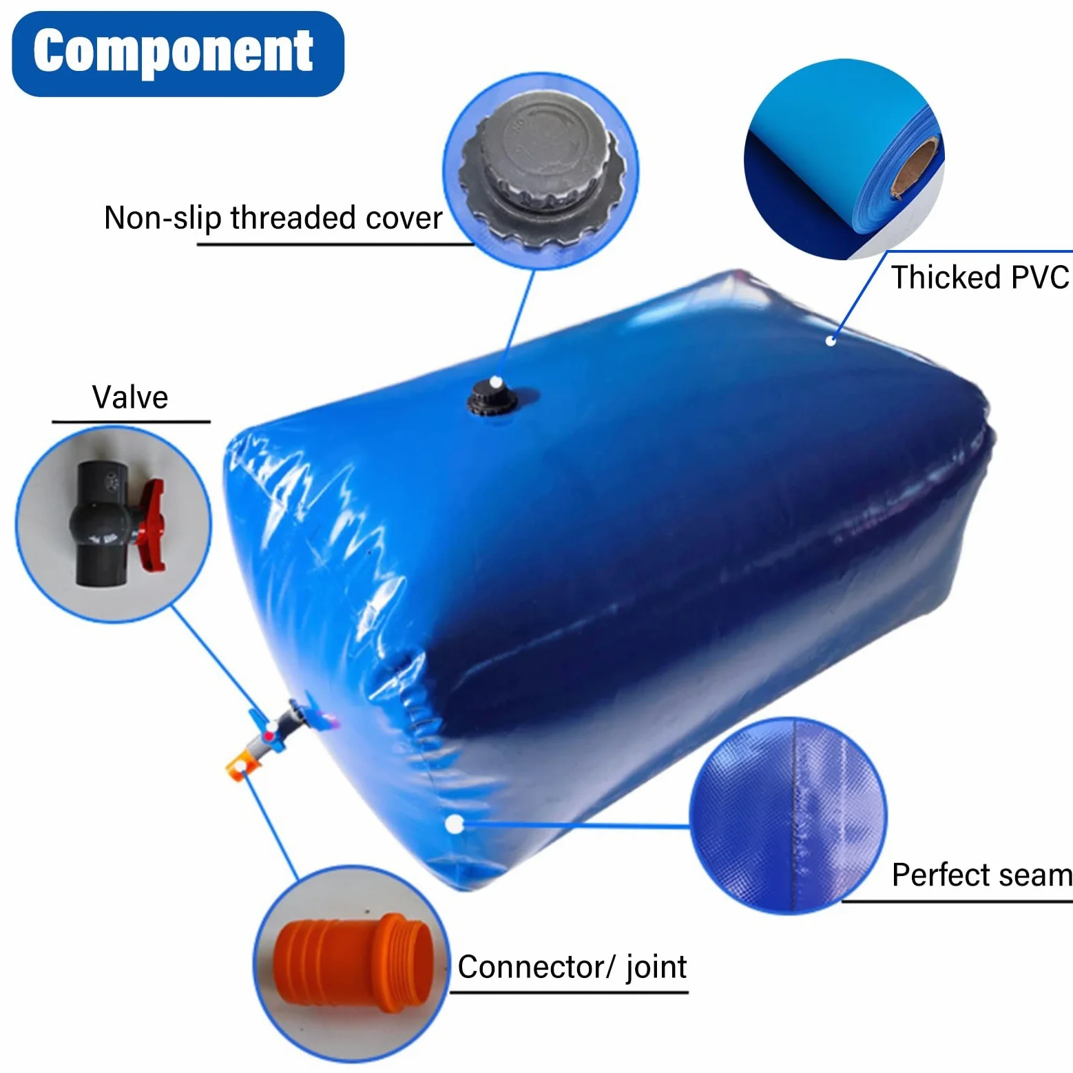 Depósito de agua plegable de gran capacidad, bolsa flexible de recogida de agua para acampar al aire libre, jardín, caravana, rectangular, cubo, bolsa de tanque de agua portátil