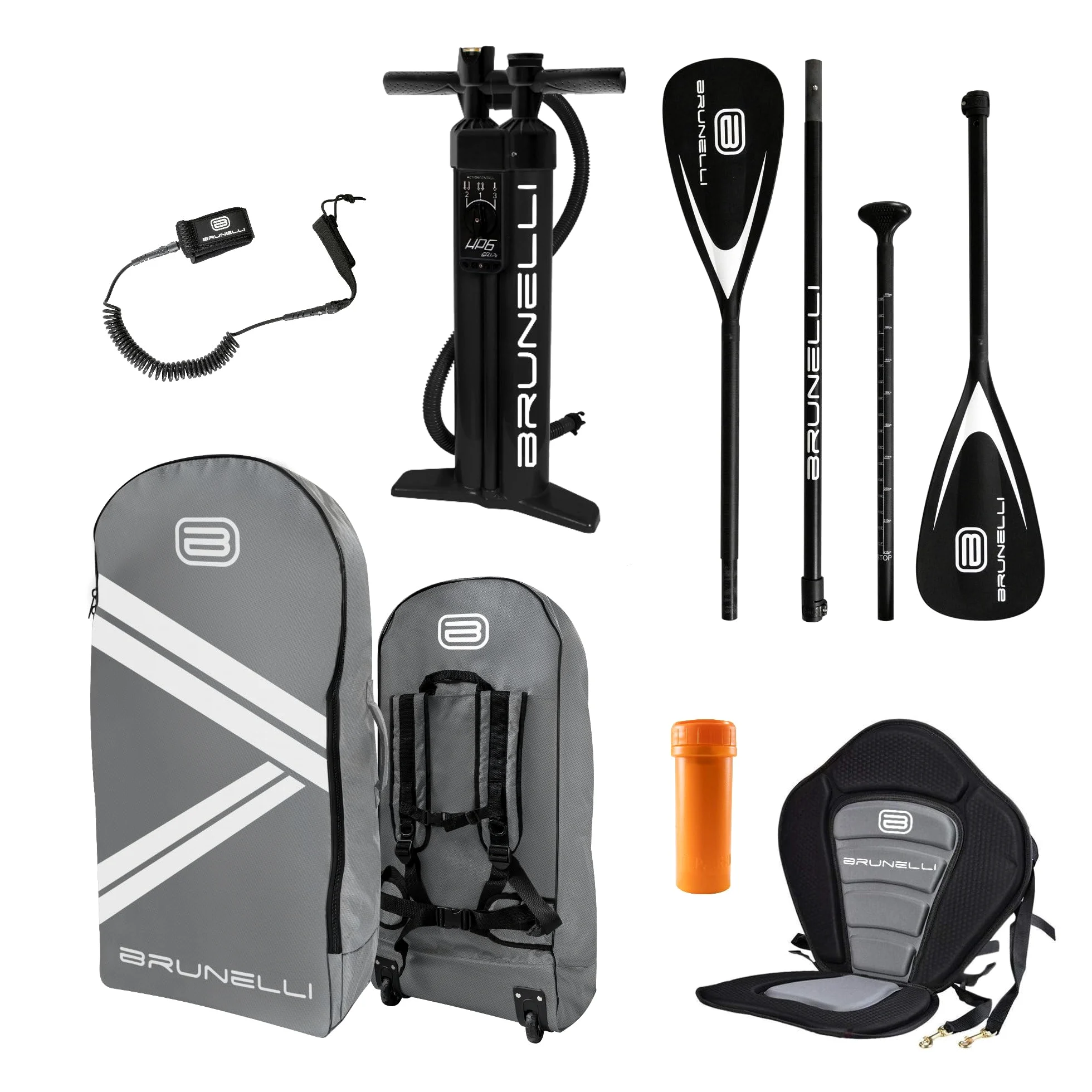 BRUNELLI 10.8 Windsurf Woven Double Layer iSUP Board inflable Stand Up Paddle iRIG L Surf Sail White Set