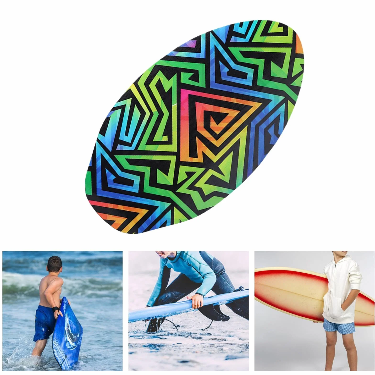 Kowaku Tabla de Skimboard de Madera para Playa, Aguas Poco Profundas, Surf Pequeña