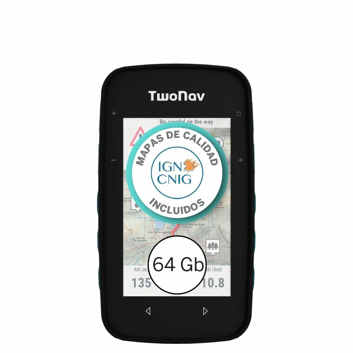 TwoNav Cross Plus (64 GB) + Mapa Completo España IGN Topo 1:25.000 Instalado, GPS con Pantalla 3.2 Pulgadas para MTB, Ciclismo, Trekking o Senderismo
