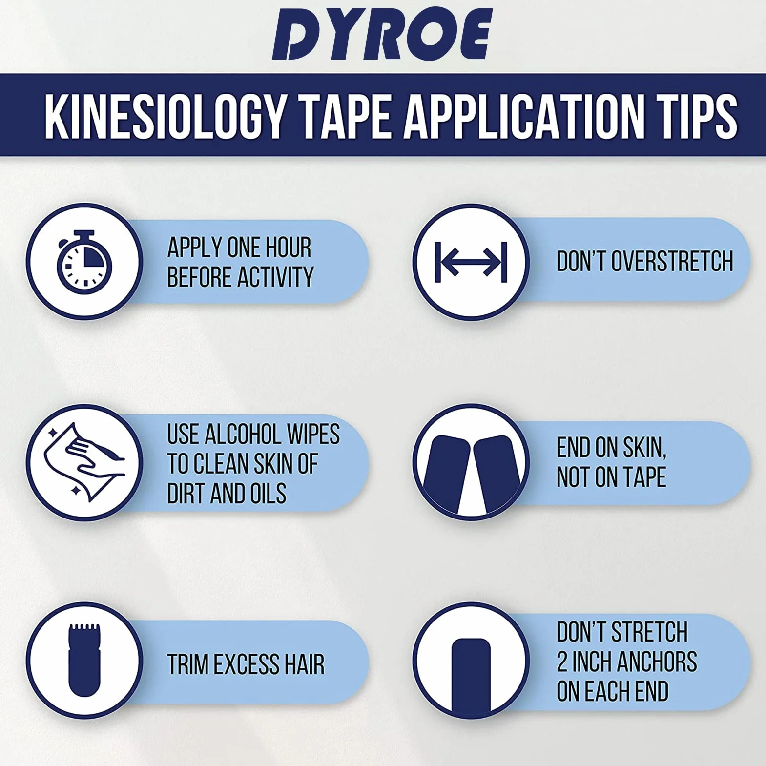 Cinta de Kinesiología Tape 2 Rollos 5m x 5cm Azul y Negro Deportiva Elástica Sin Látex Resistente al Agua