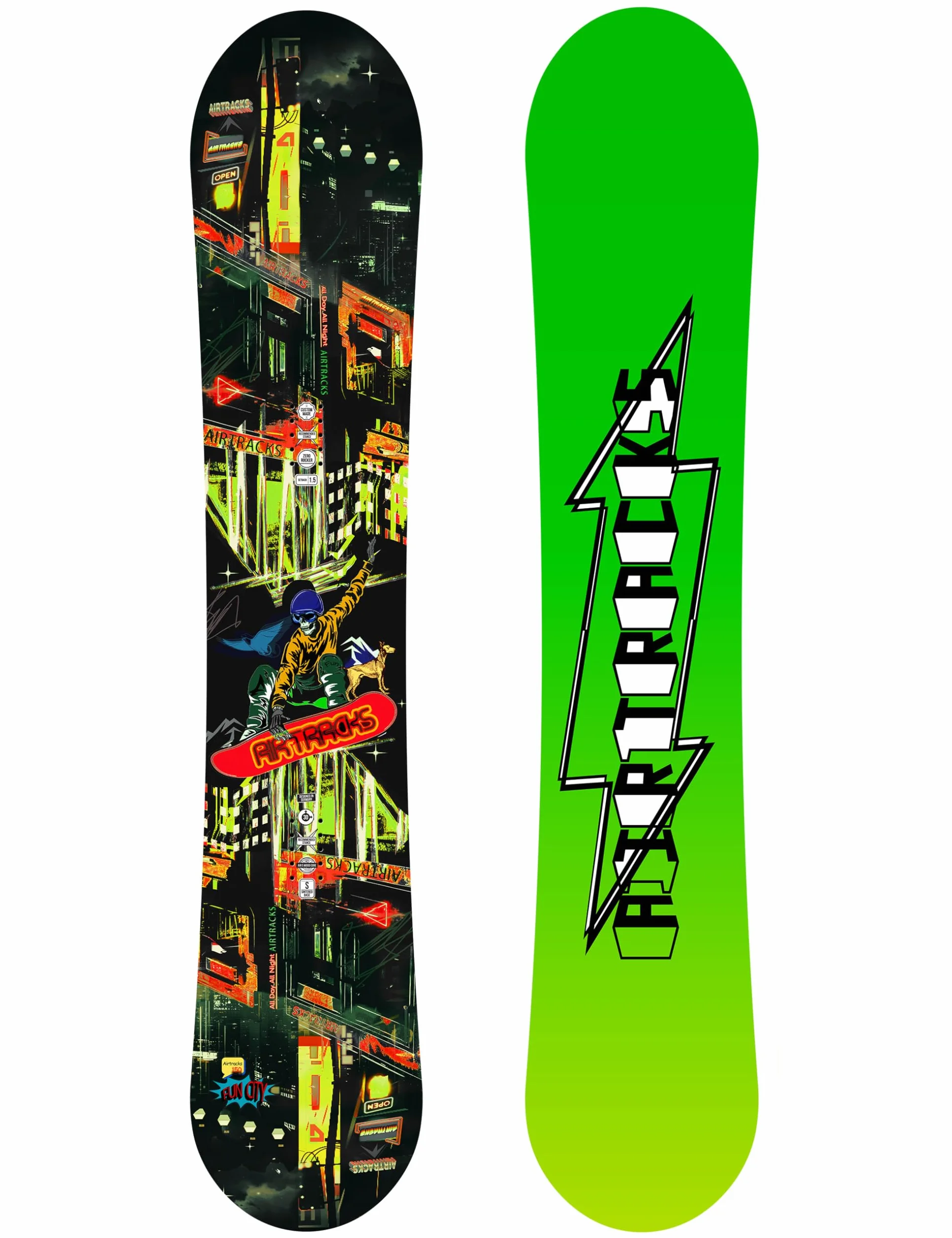 Airtracks Juego de snowboard Fun City Carbon Wide Hybrid Rocker + fijaciones Master Fastec + botas + bolsa SB 150 157 159 162 cm