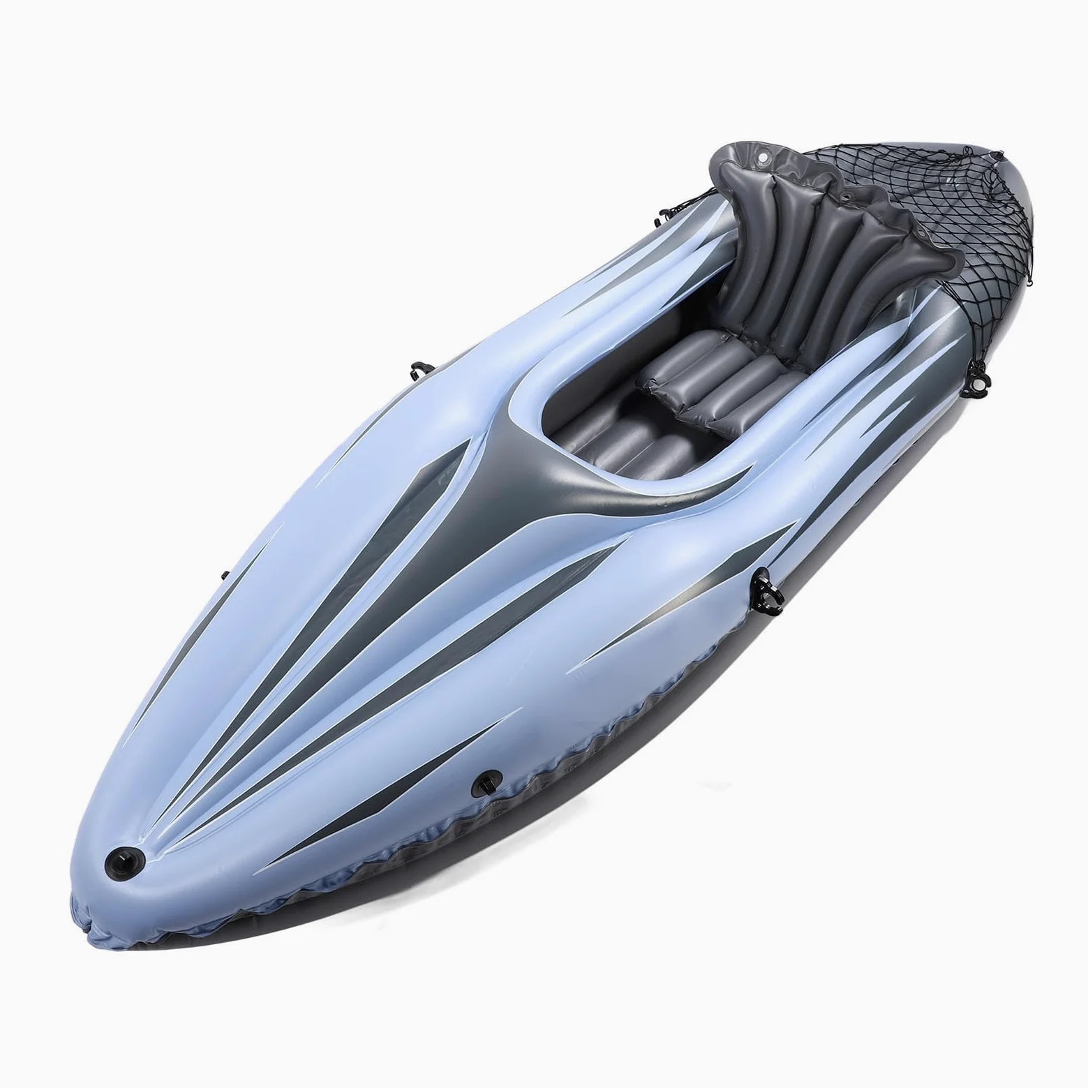 Kayak Hinchable, 1 Persona PVC UV Proof Kayak Hinchable Portátil con Bomba de Mano y Bolsa de Transporte rgonómico Alto Asiento de Espalda Fácil Plegable Blow Up Canoa Barco