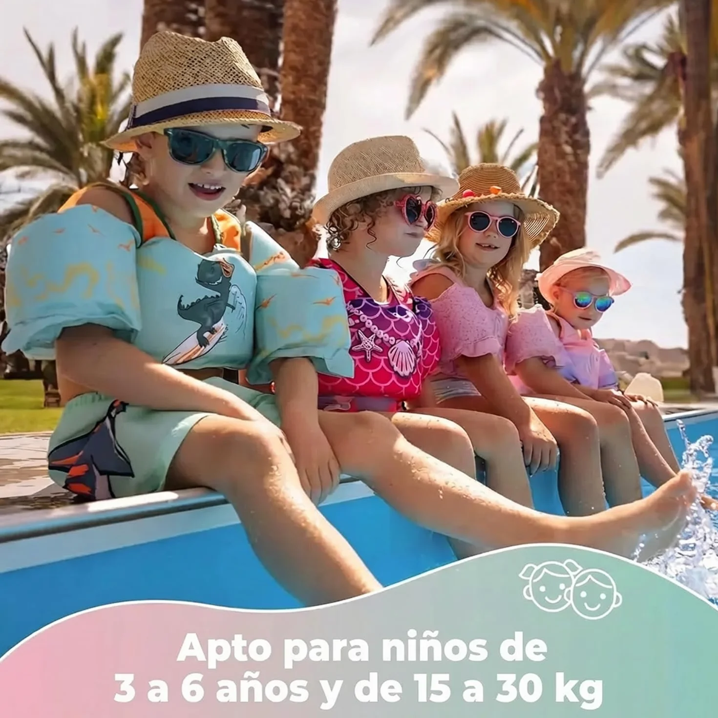 KIDVERSE Chaleco de natación para niños de 3 a 6 años - Calidad certificada - Ayuda a Flotar para niñas y niños - Aprendizaje en la Piscina - Chaleco Infantil para Piscina
