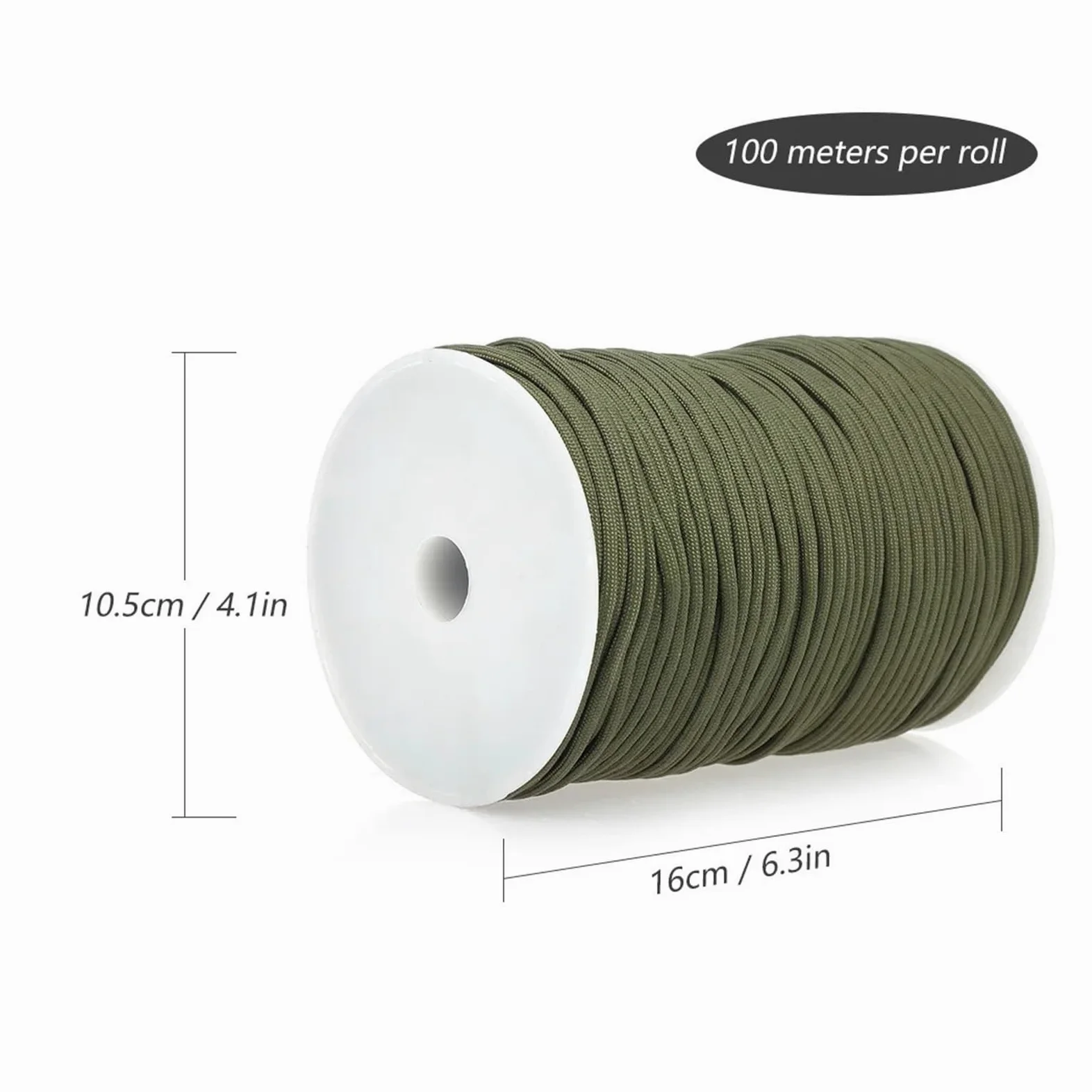 Paracorde 650 Paracord 9 hebras 4mm Cuerda de paracaídas Accesorios Camping DIY Tejido Equipo Supervivencia al Aire Libre Tienda(9C Black,100M)