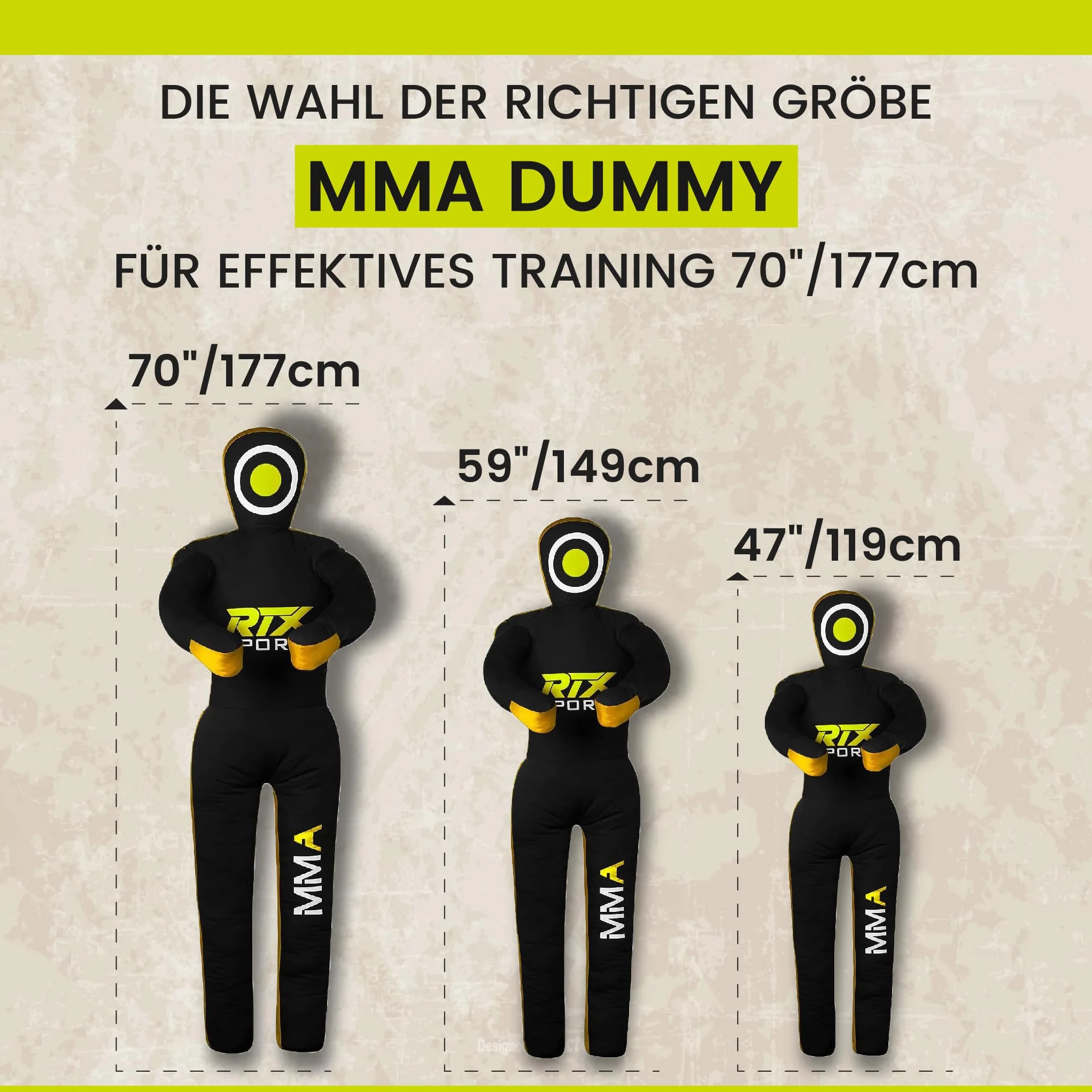 RTX MMA Dummy Judo Grappling Dummy Punch Bag Brazilian BJJ JIU Jitsu Standing Posición de Lucha Libre de Artes Marciales Boxing Karate Entrenamiento Dummy - Lona - UNFILLED