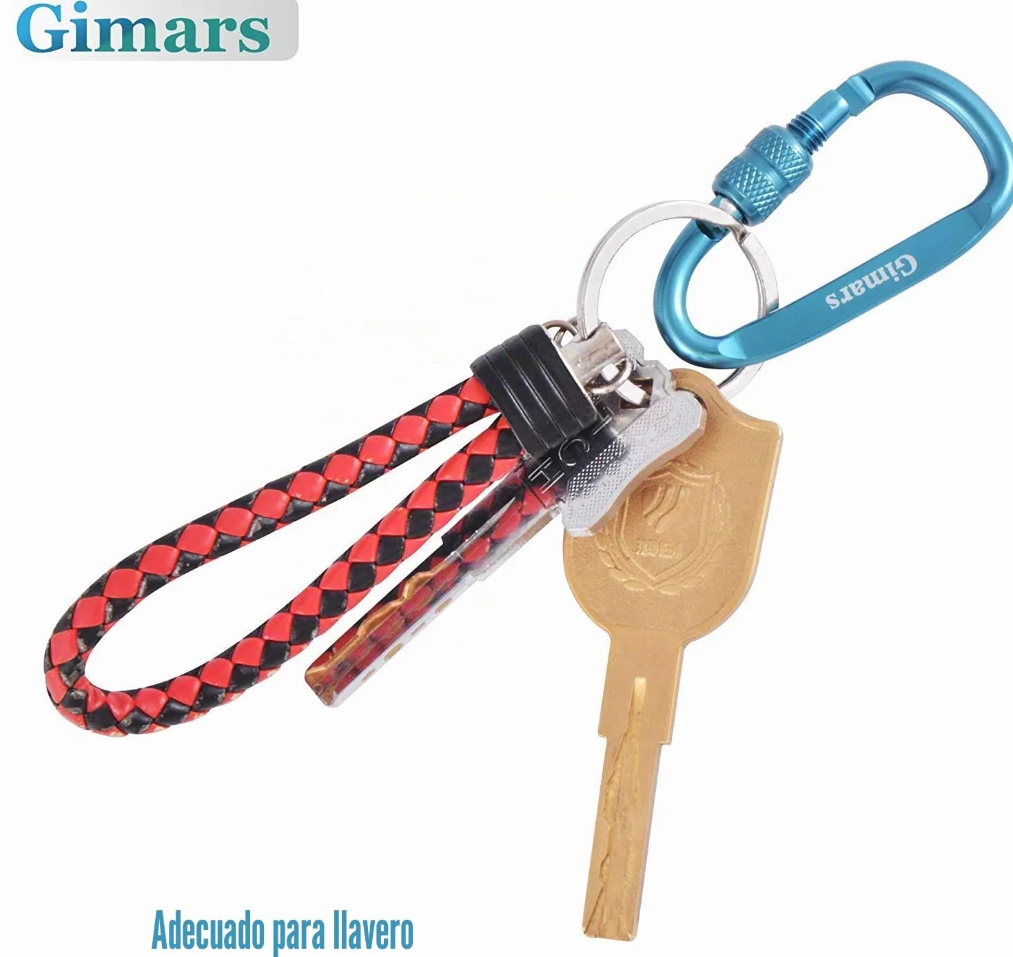Gimars Juego de 10 Mosquetones D Aluminio con Tuerca 6*6*3.3 cm, Cierre de Mosquetón con Resorte para Camping, Senderismo, Gimnasio, Pesca y Mochilero Herramienta Resistente y Ligera al Aire Libre