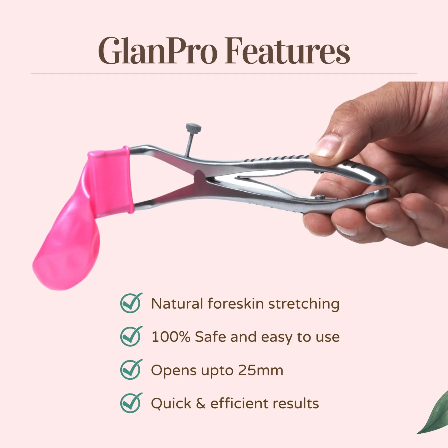 Vajraang GlanPro Herramienta de estiramiento para fimosis Ergonómica segura con crema bolsa tapón de seguridad