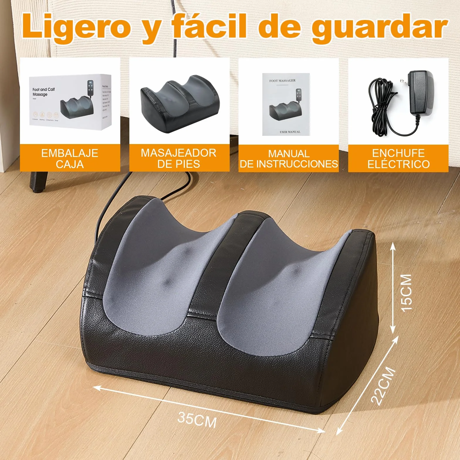 LAOBEN Masajeador de Pies Shiatsu con Calefacción, Masaje de Tejido Profundo