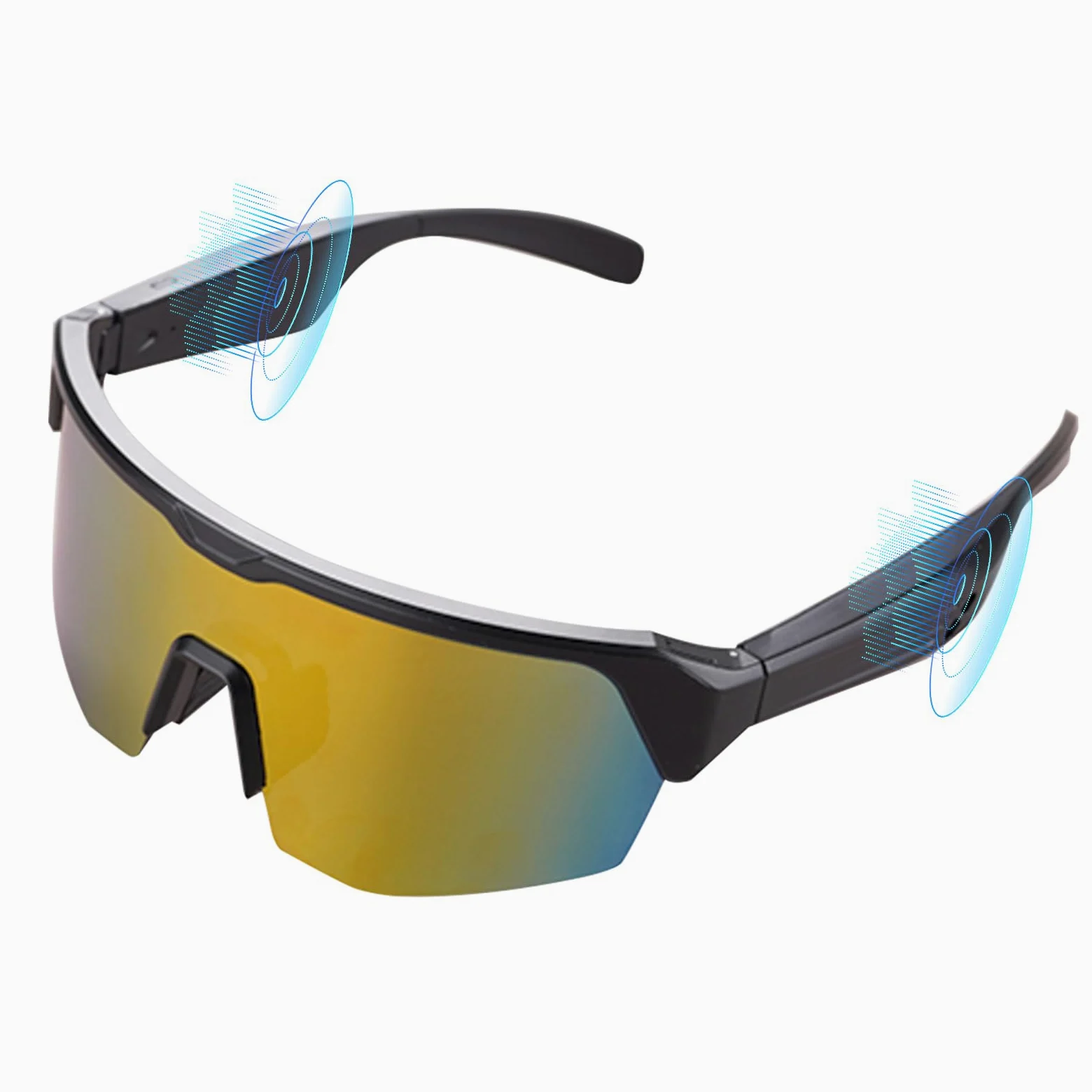 Gafas de Ciclismo Inteligentes con Bluetooth, Audio Estéreo Inalámbrico, Cancelación de Ruido, Protección UV, Navegación por Voz, Adecuadas para Alpinismo, Esquí y Carrera
