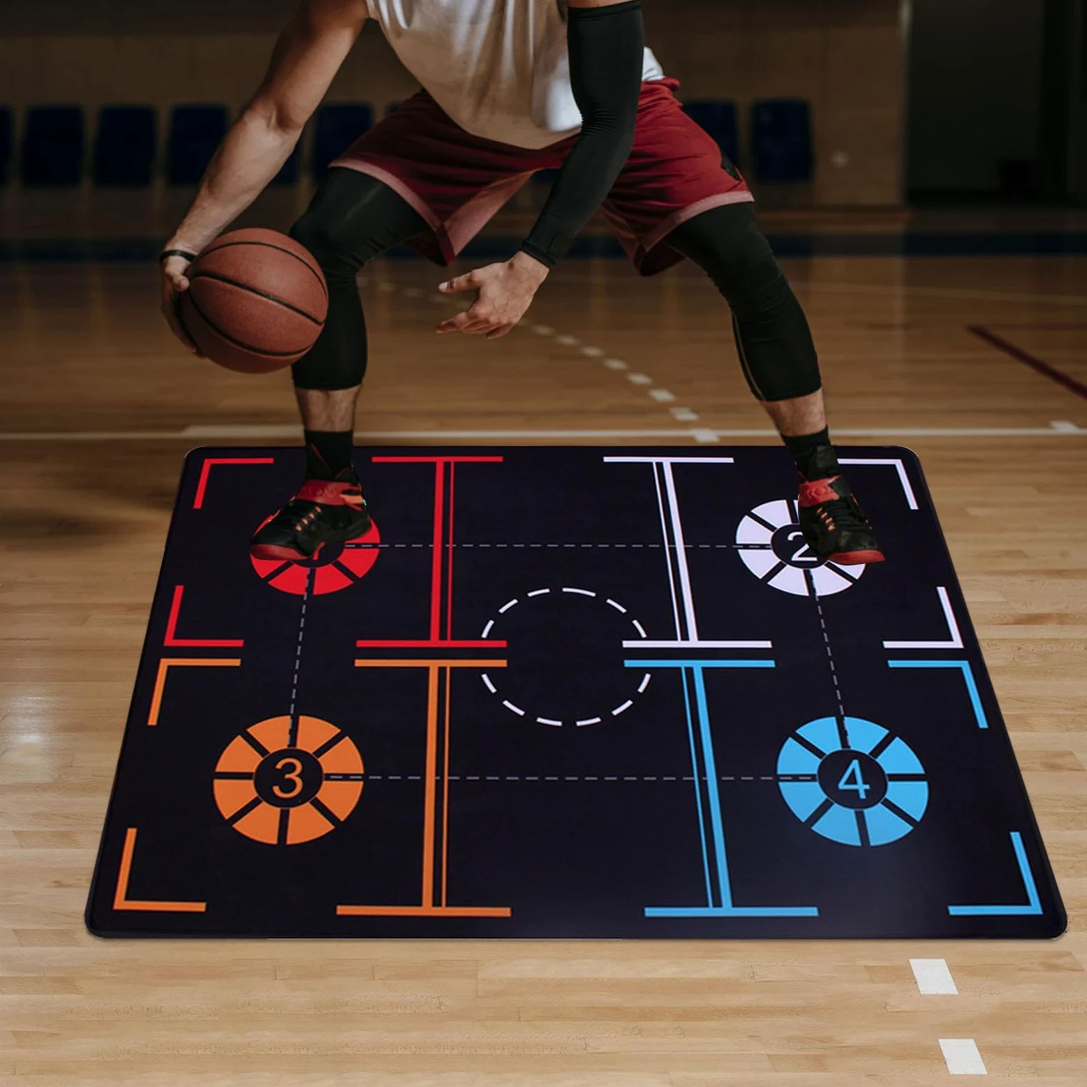 Tapete de entrenamiento para baloncesto, tapete de entrenamiento para adultos y niños, almohadilla de entrenamiento para interiores y exteriores, para mejorar las habilidades de baloncesto en parques