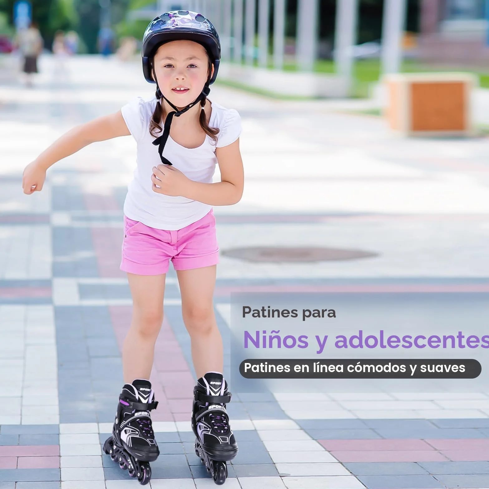 TOMSHOO Patines en Línea Ajustables para Niña Niños, Patines 4 Ruedas LED Iluminadas, Patines Línea para Niños, Niñas, Adolescentes Principiantes