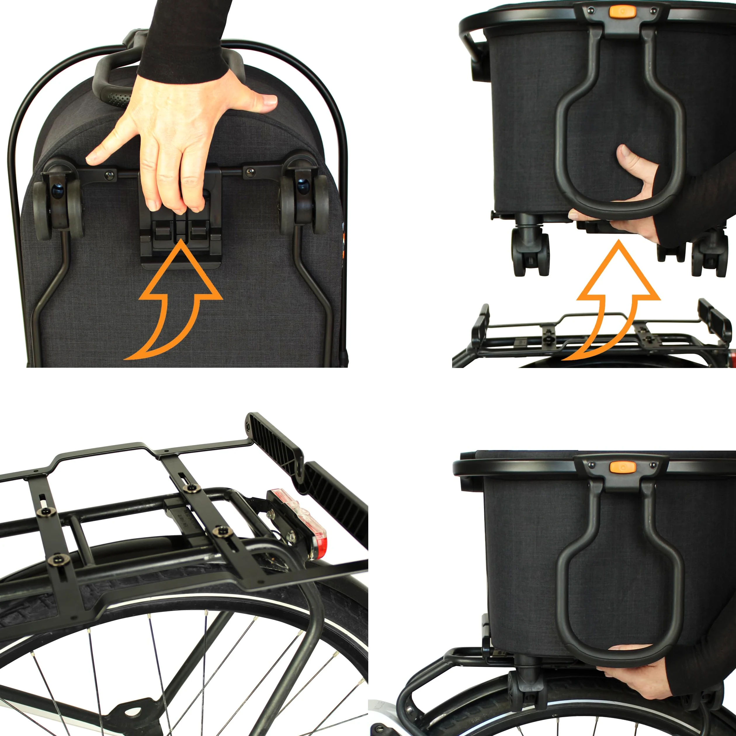 Multi 2 en 1 - Cesta para Bicicleta y Carrito de la Compra, Plegable, Incluye Soporte, manejo rápido, Bolsa para Bicicleta, Cesta de la Compra extraíble para portaequipajes