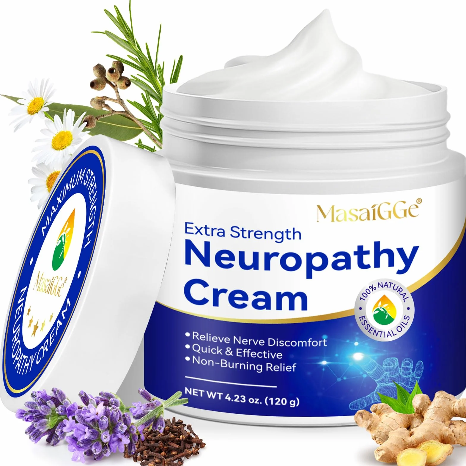 Crema para Neuropatía 120g Alivio Dolor Nervioso Reduce Hormigueo Entumecimiento con Árnica Aloe Vera y Vitamina B6