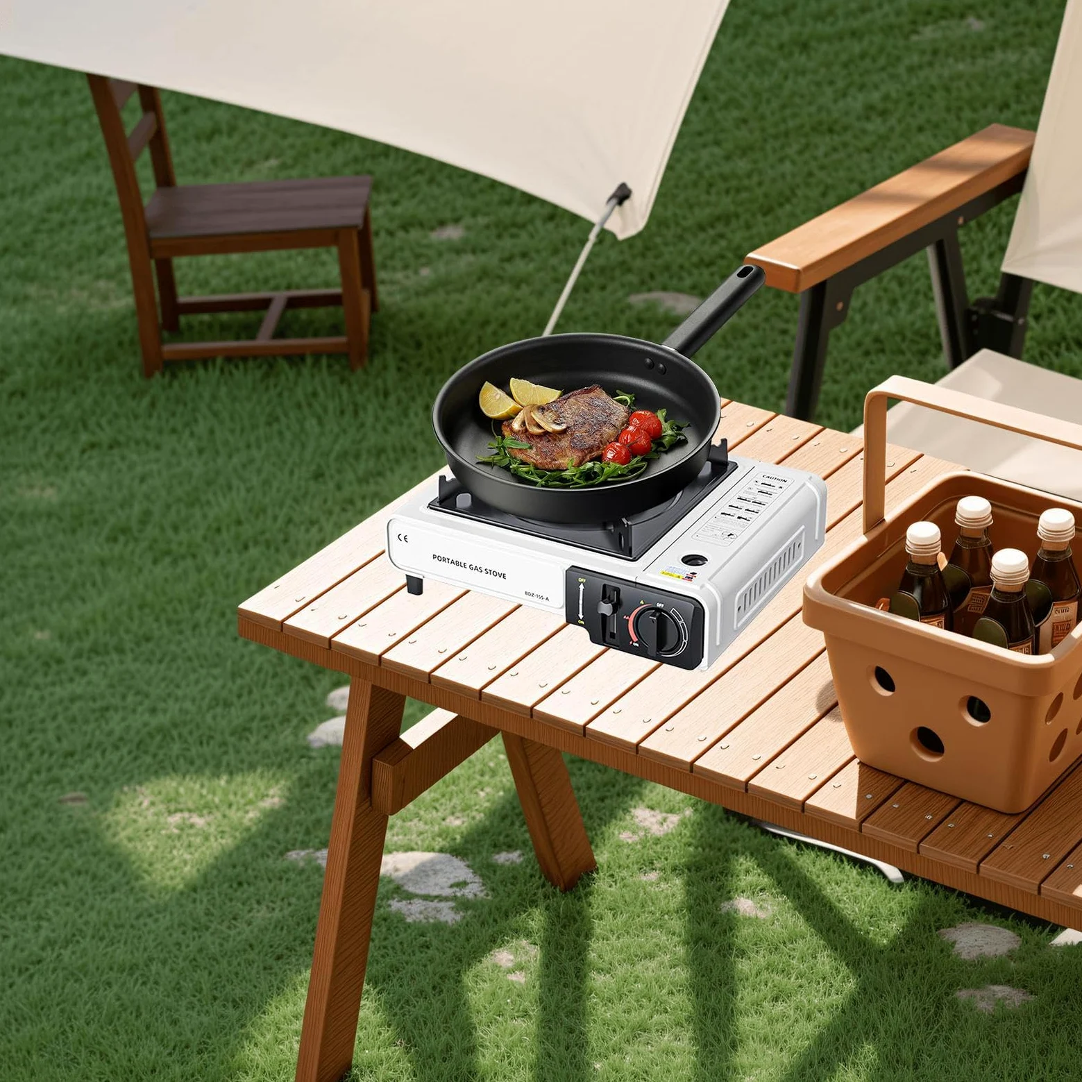 Cassette Camp Slusove – 34 x 26 x 8,2 cm para averías de camping portátil | Quemador de gas portátil de gas externo a prueba de | Quemador de gas para camping para ollas de de alto