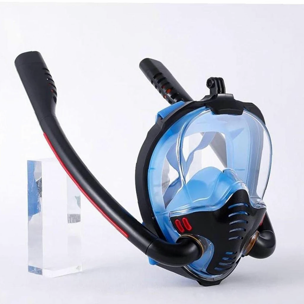 Hombres Adultos Mujeres Mascarilla Doble Respiración Tubo De Silicona Mascarillas De Snorkel De Buceo De Buceo De Buceo