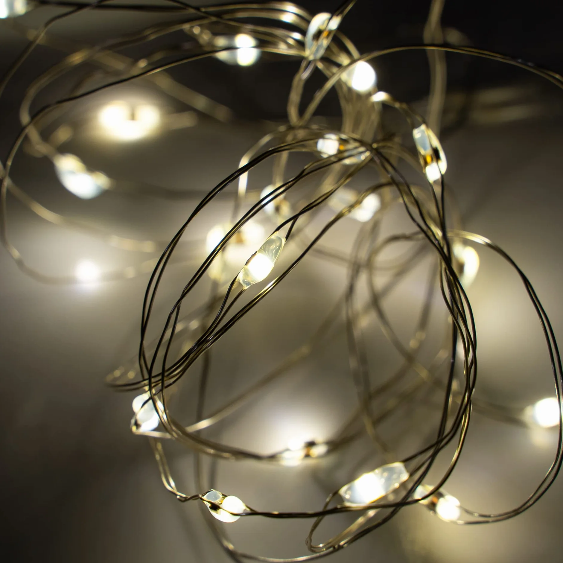 Guirnalda Luces Interior 2M 20 Pequeñas Luz Led Pilas Incluidas Blanco Cálido