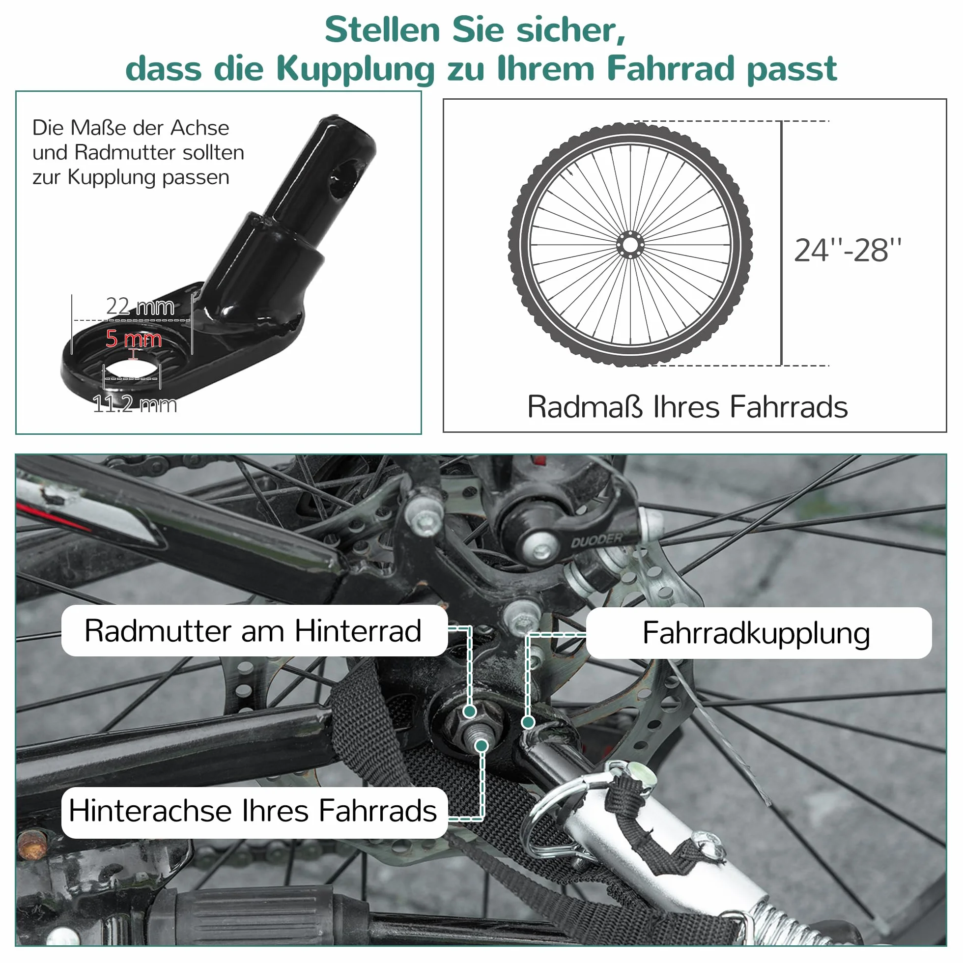 HOMCOM 2 en 1 Remolque de carga para bicicleta con neumáticos de 20 pulgadas, capacidad de carga de 40 kg, acero Oxford, 130 x 64 x 64/103 cm