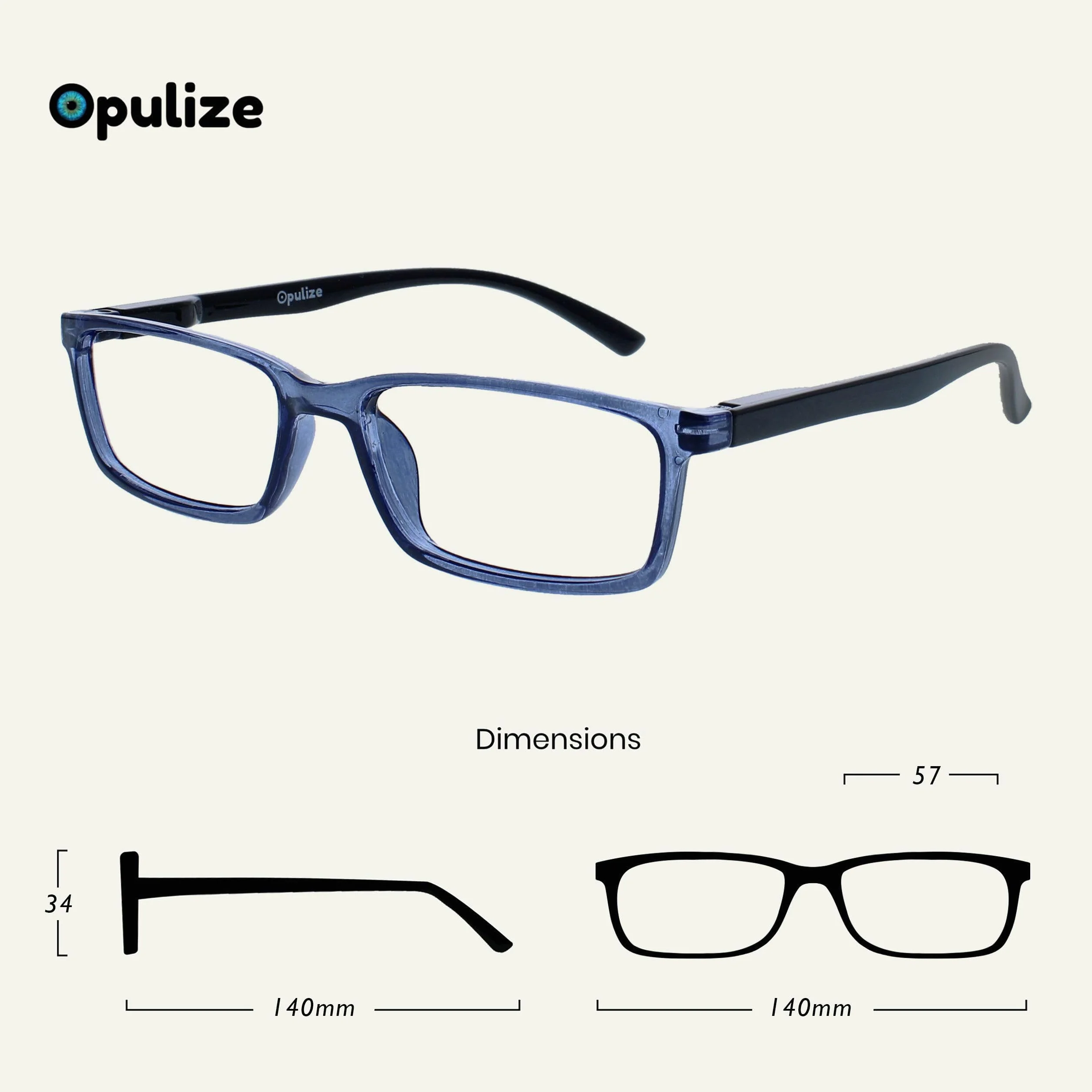 OPULIZE Gafas Lectura Filtro Luz Azul x3 +2.50 Antirreflejante Bisagras de Resorte