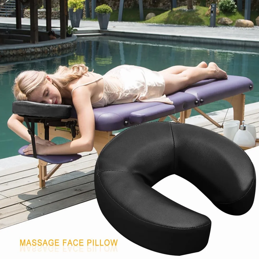 Almohada ergonómica de espuma viscoelástica para soporte de cabeza, acolchado y cómodo para masajes faciales, spa y viajes
