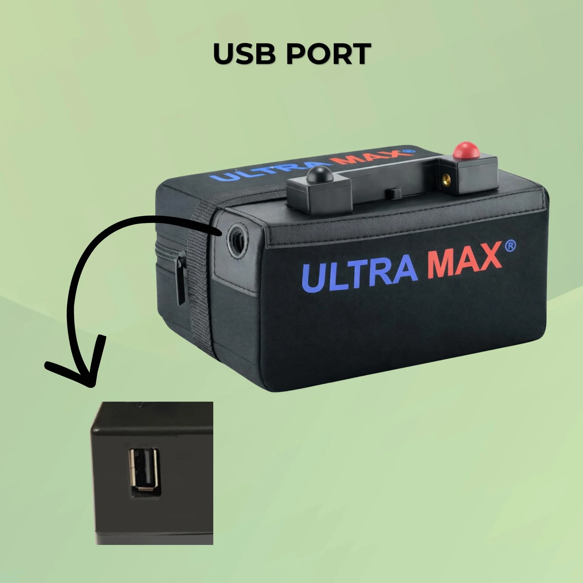Ultramax 18-27 Hole LiFePO4 Golf Battery for Greenhill Golfstream USB
