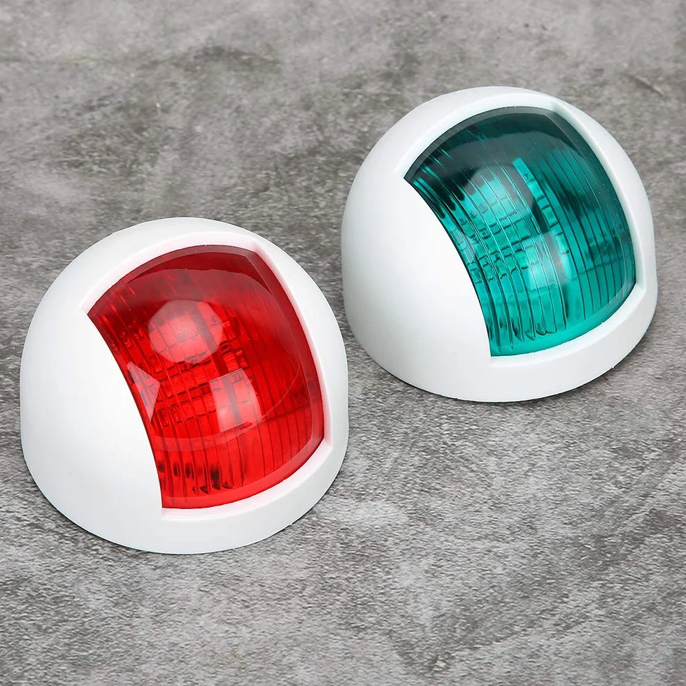 Luces de Navegación LED para Barcos Pareja de Faros de Señalización Rojo y Verde 12V Impermeables IP66 para Pontones Yates Lanchas y Embarcaciones Pequeñas
