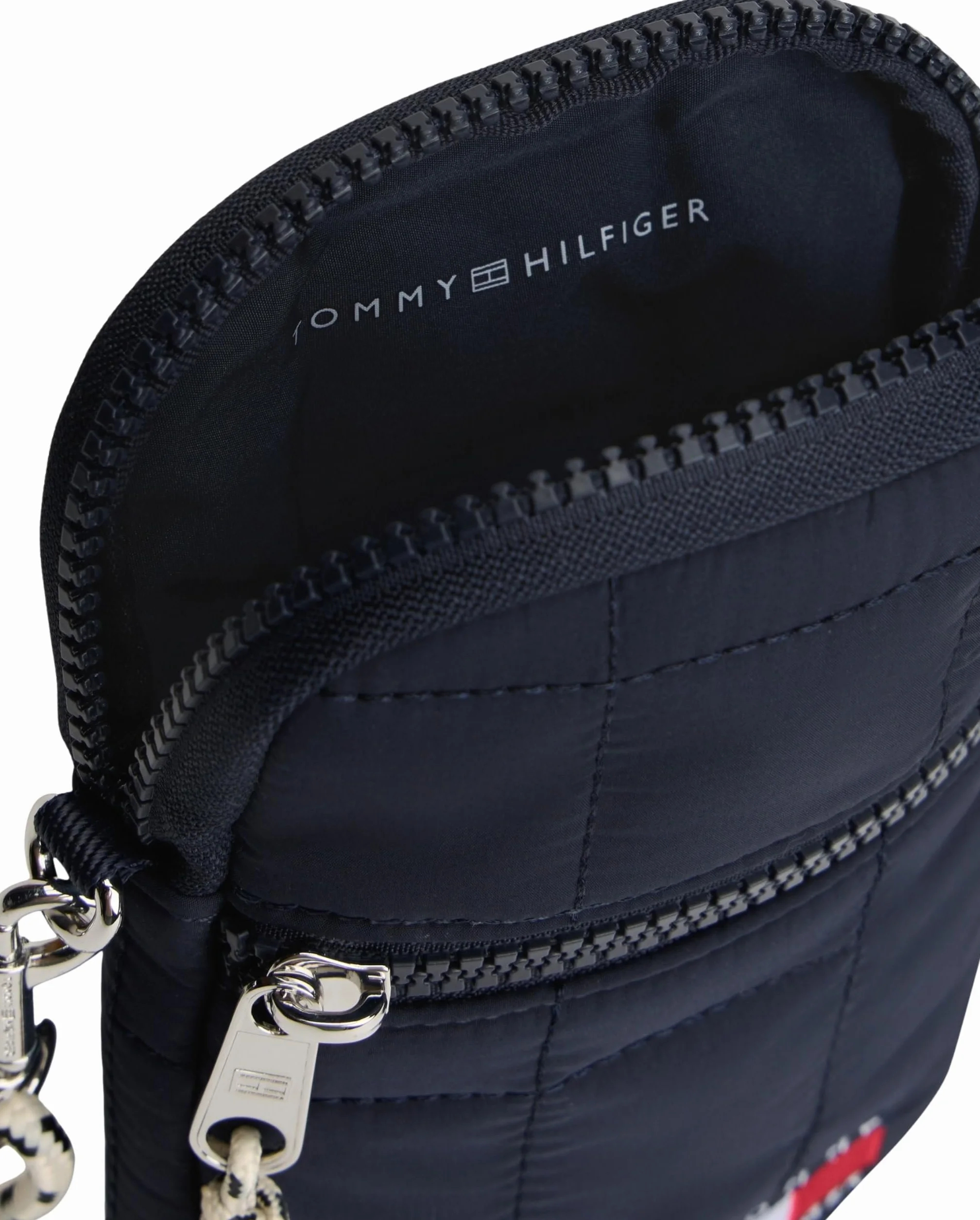 Tommy Hilfiger Wavy Flag Quilted Phone Bag Ka0ka00039, Bolsos de Mano Unisex niños, Blue (Space Blue), Talla única