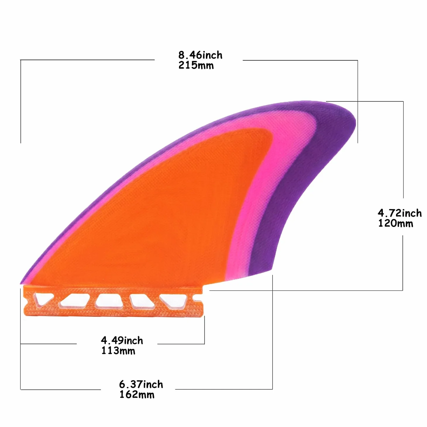 AQUBONA Aletas de doble quilla – Aletas de doble aleta para tabla de surf de pescado Twin Keels – Suave fibra de vidrio flexible (colorido)