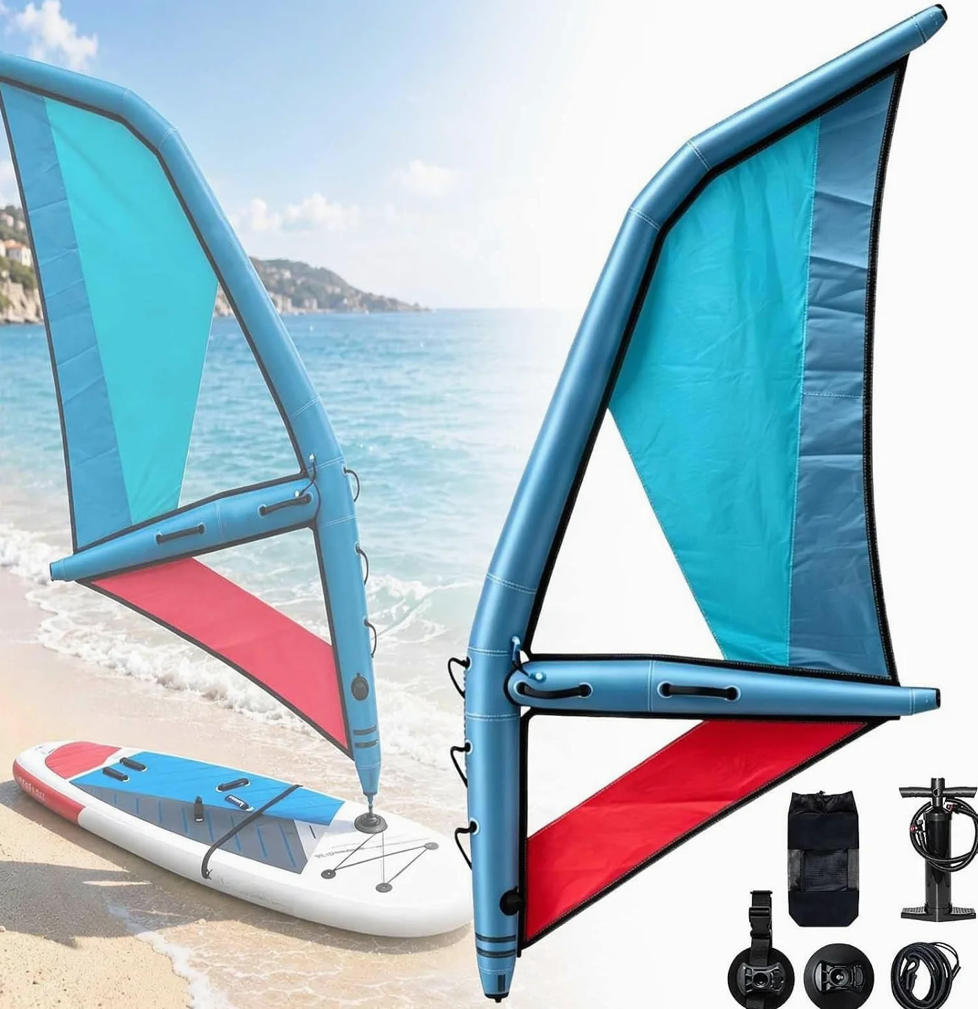 Equipo de Windsurf Portátil para Sup, Vela Hinchable Ligera 4.2m | Elige Entre 2,2 Y 5,2 M²;Compatible Con Tablas De Unos 81 Cm De Ancho E Incluye Leash De Seguridad,Para windsurf exploración