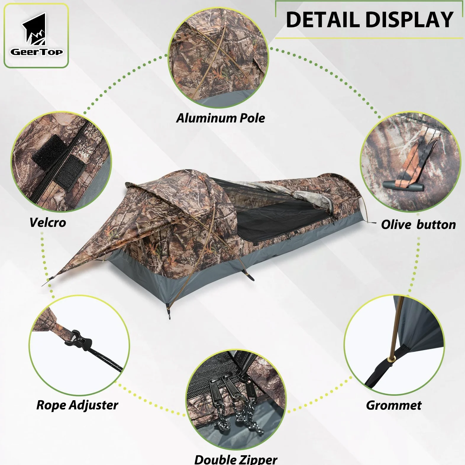 GEERTOP Ultralight 1-Person wasserdichtes Bivy Zelt, grün, im Freien Schlafsack, Camping Bivvy Bag Decke wiederverwendbar für Outdoor Camping, Wandern, Wasserdicht