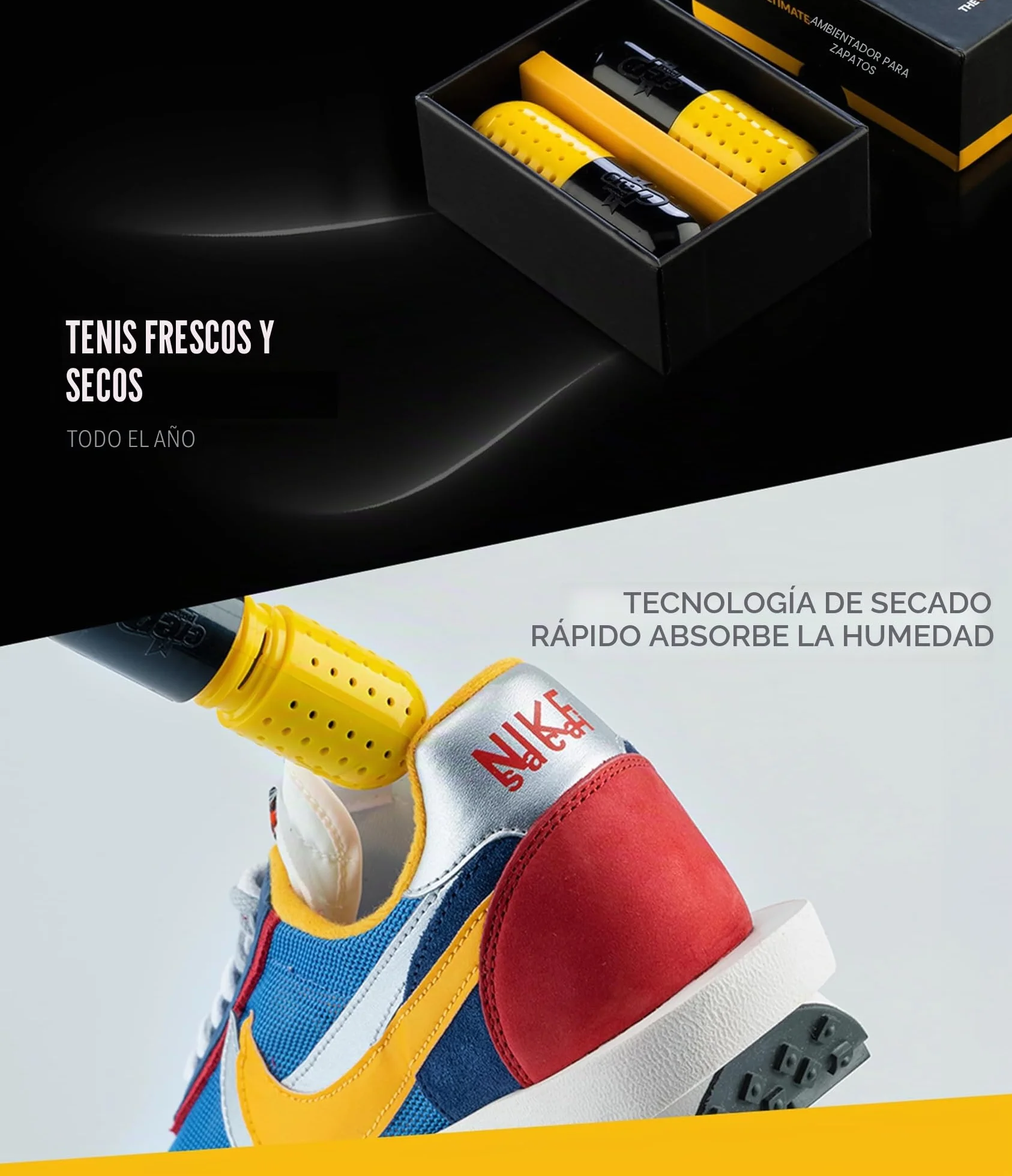 Crep Protect Pastilla refrescante Desodorante para zapatillas fragancia algodón fresco Pack de 2