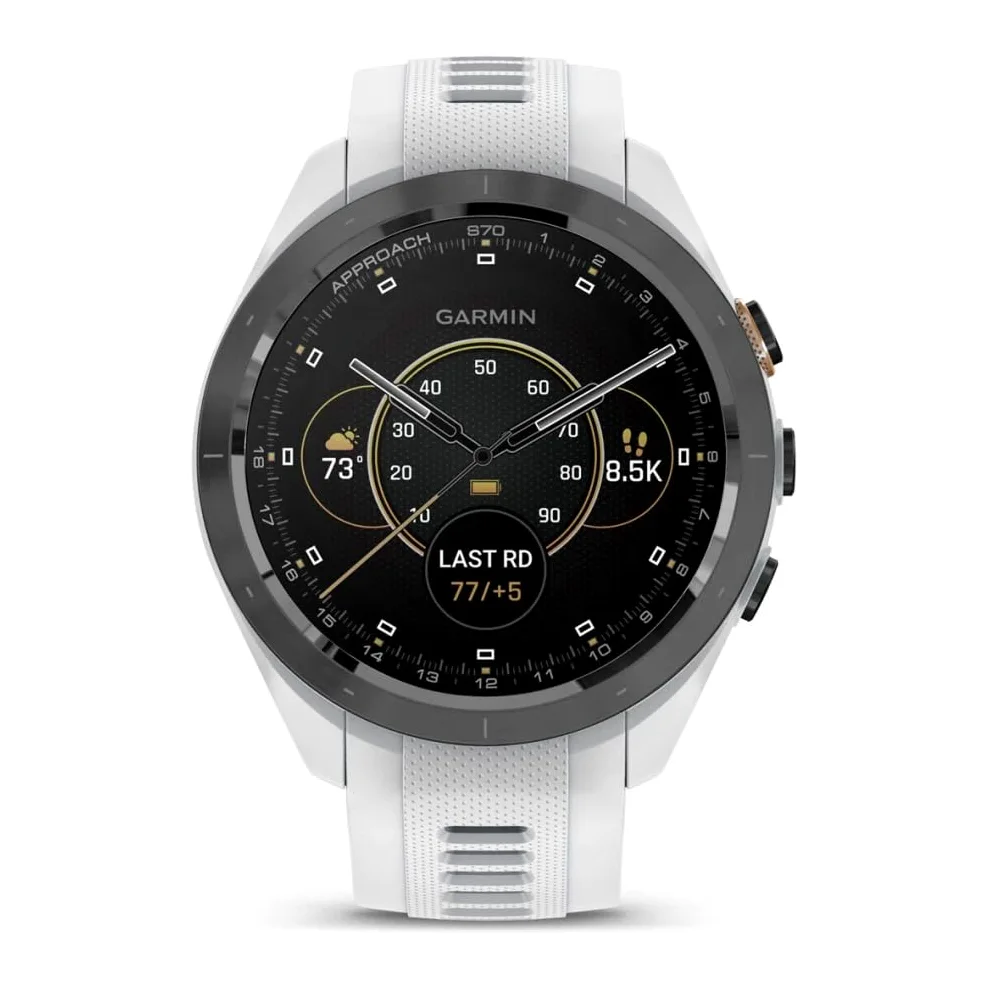 Garmin Approach S70 - Reloj inteligente de golf con GPS para hombre, pantalla táctil ligera AMOLED y cursos precargados con auriculares inalámbricos y más