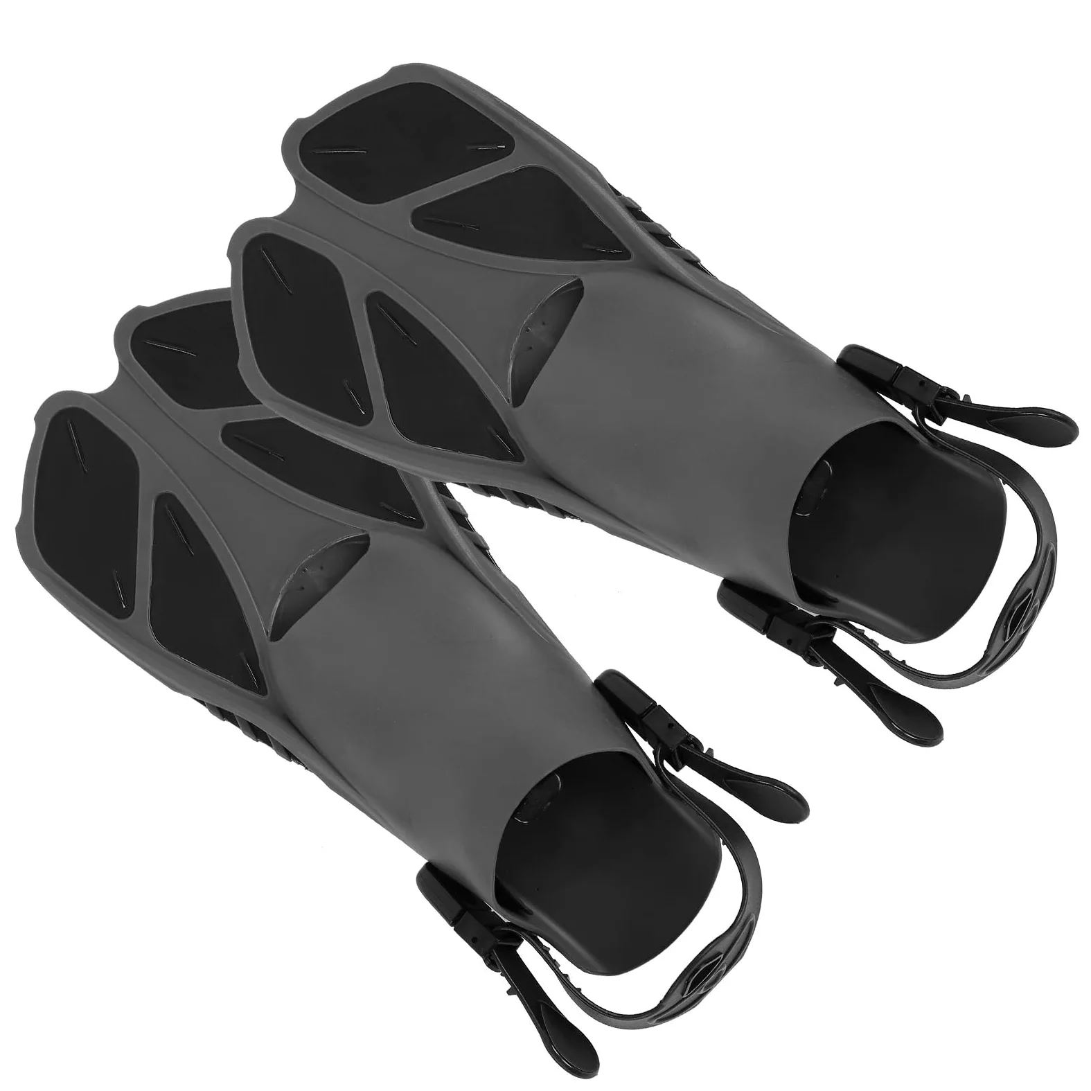 2 Aletas de Snorkel Ajustables, Aletas de Buceo largas para Nadar, Aletas de natación de talón Abierto de TPR Suave con Drenaje de Doble Canal, Velocidad y Estabilidad mejoradas