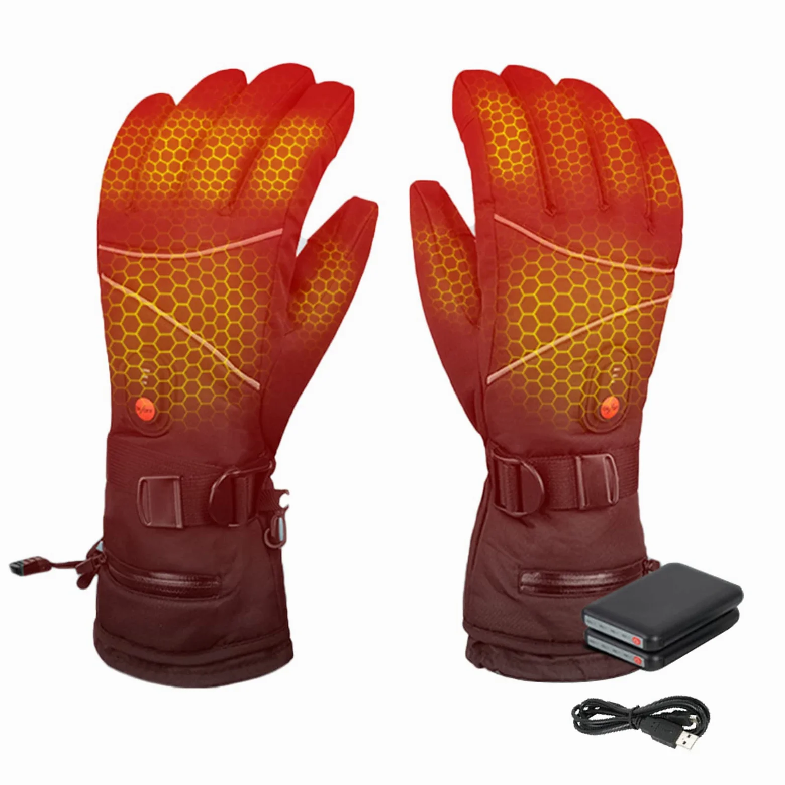 Funciona con pilas eléctricas para ciclismo, camping, esquí, trabajo, impermeable, pantalla táctil, calentador de invierno para hombres y mujeres