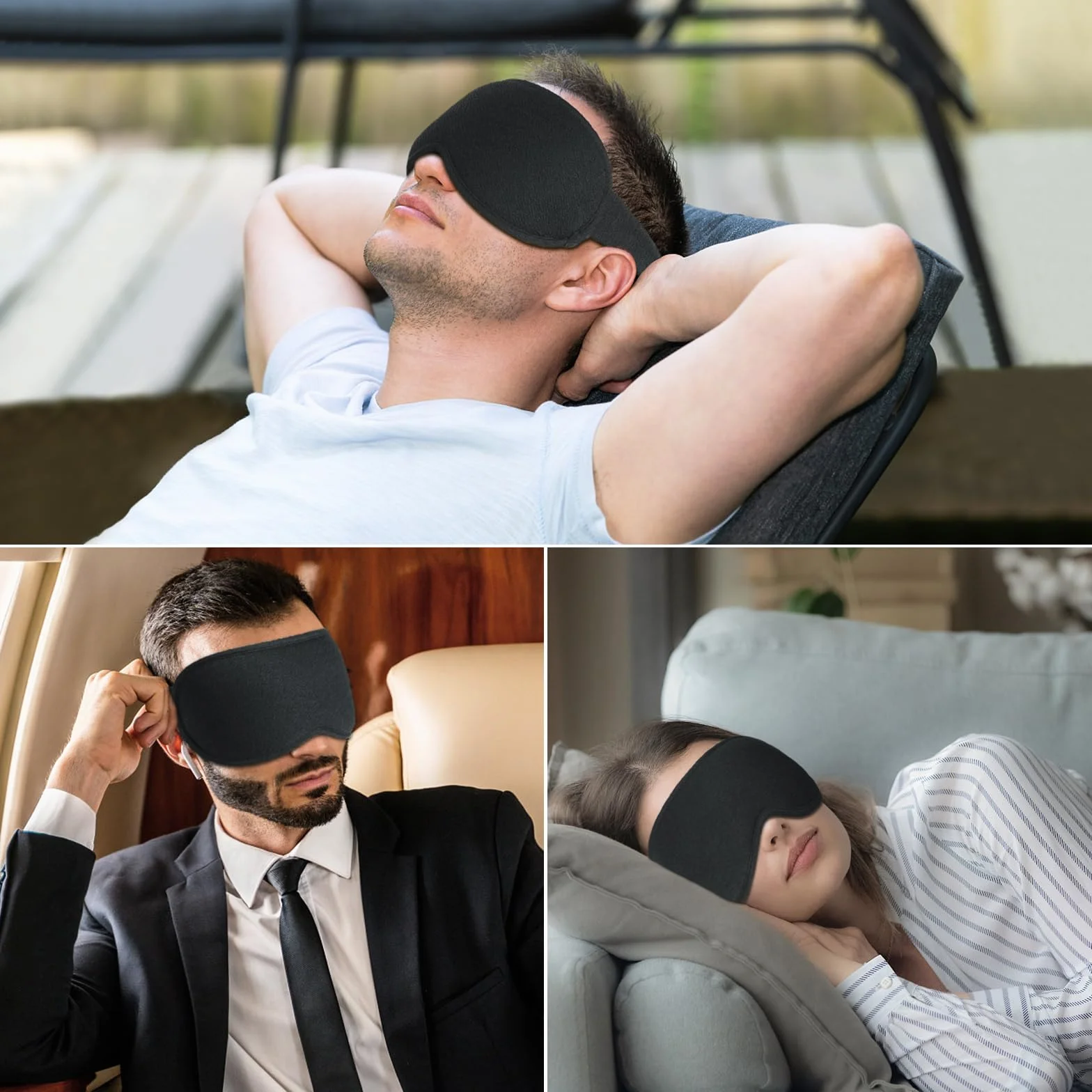 Gritin Antifaz para Dormir, Máscara de Dormir 3D Sin Presión Ocular, Ultrasuave y Cómodo para Mujer y Hombre