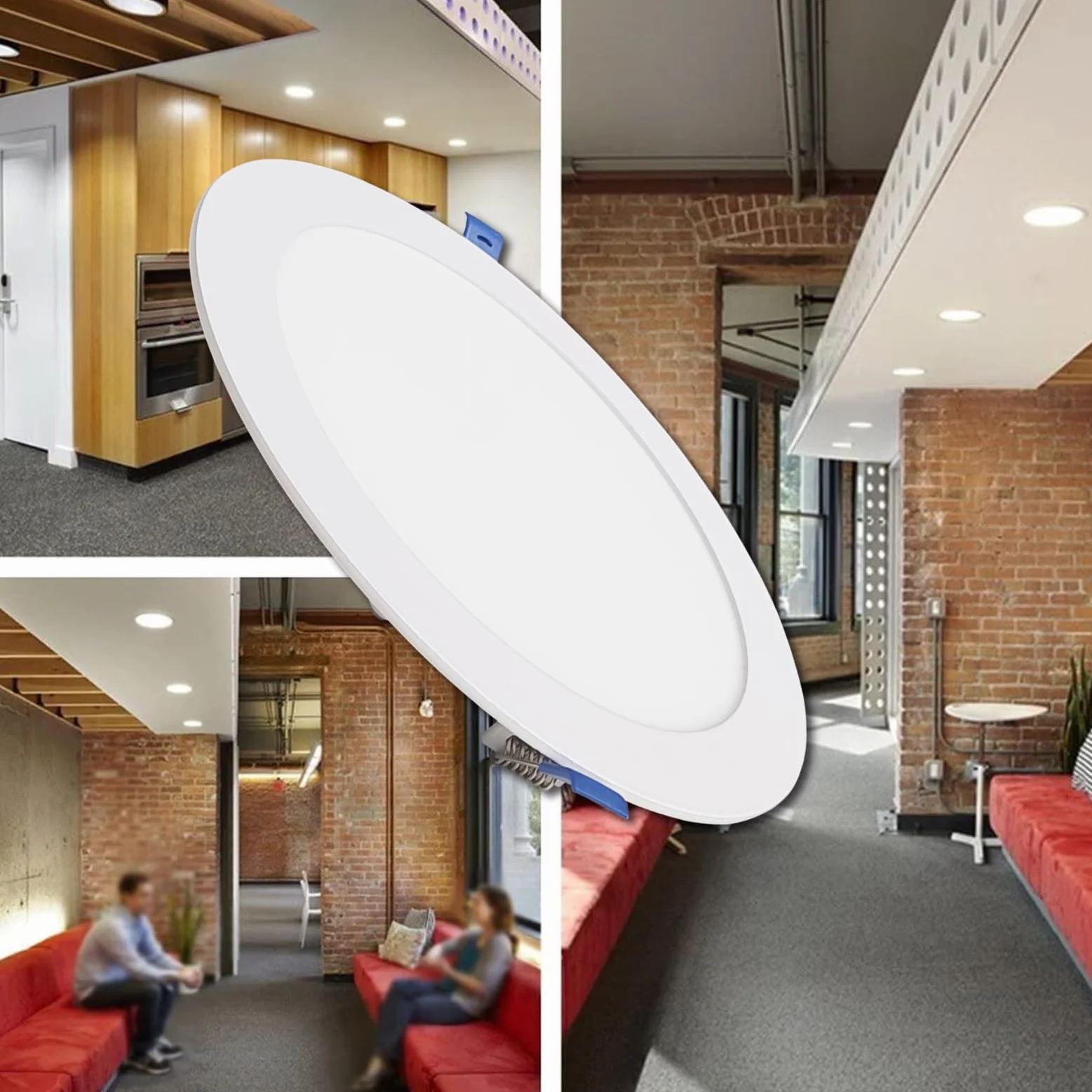 LED ATOMANT Downlight Panel Extraplano Redondo 220mm 20W 1800lm 6500K Luz Fría Corte 200mm Driver Incluido